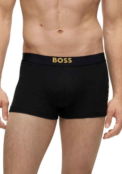 BOSS Boxer mit Druck in Metallic-Optik am Bein