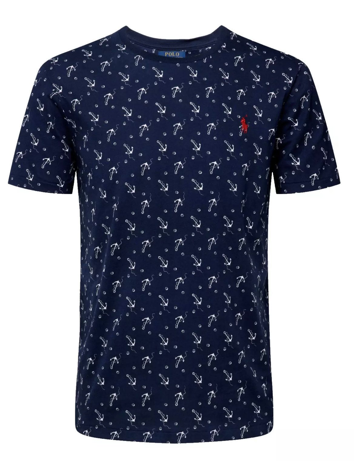 Polo Ralph Lauren T-Shirt mit Allover-Muster Custom Slim Fit Navy Ein integ günstig online kaufen