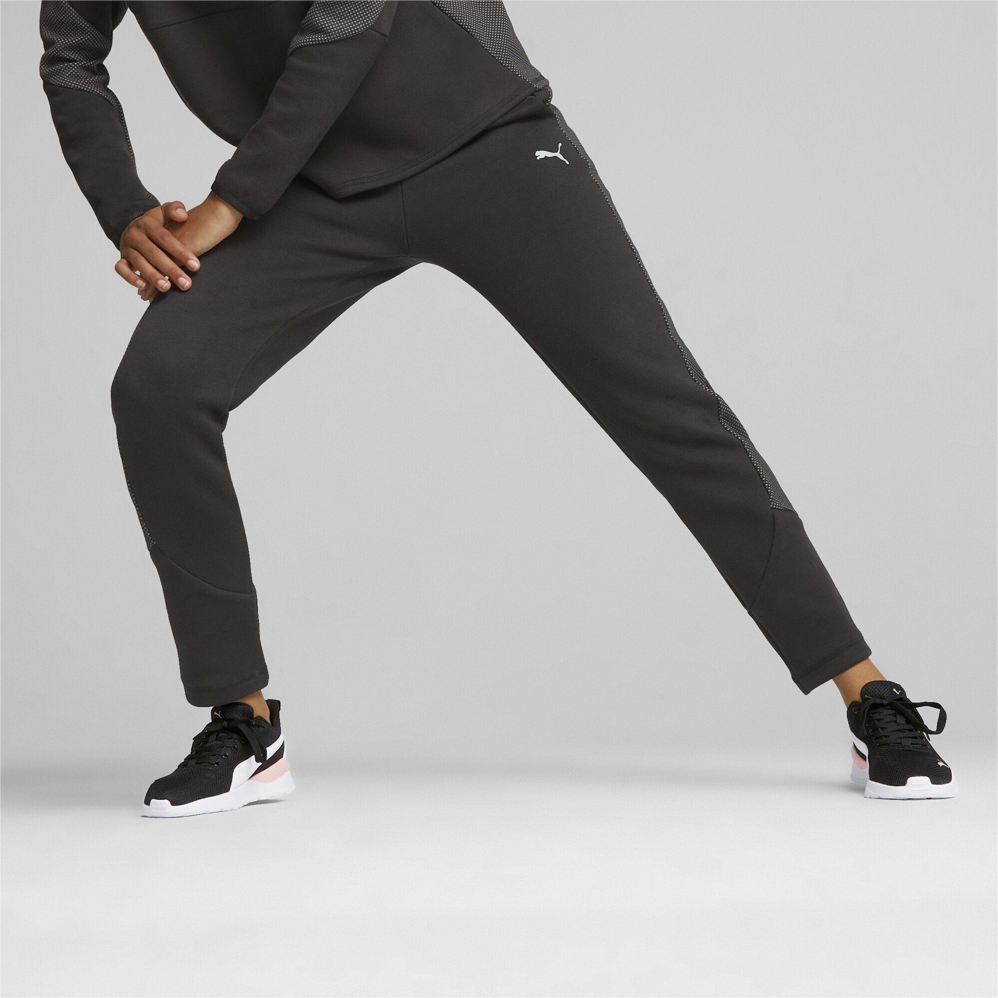 mit evoStripe Bund hohem Damen Hose Sporthose Black PUMA