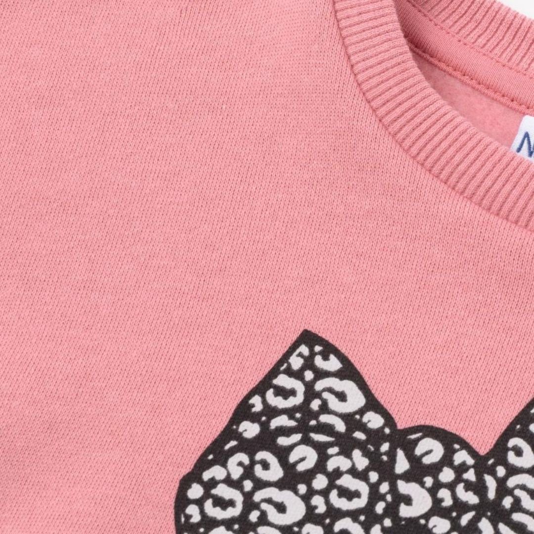 suebidou Sweatshirt Pullover mit Ballonärmeln für Mädchen Oberteil altrosa mit Print