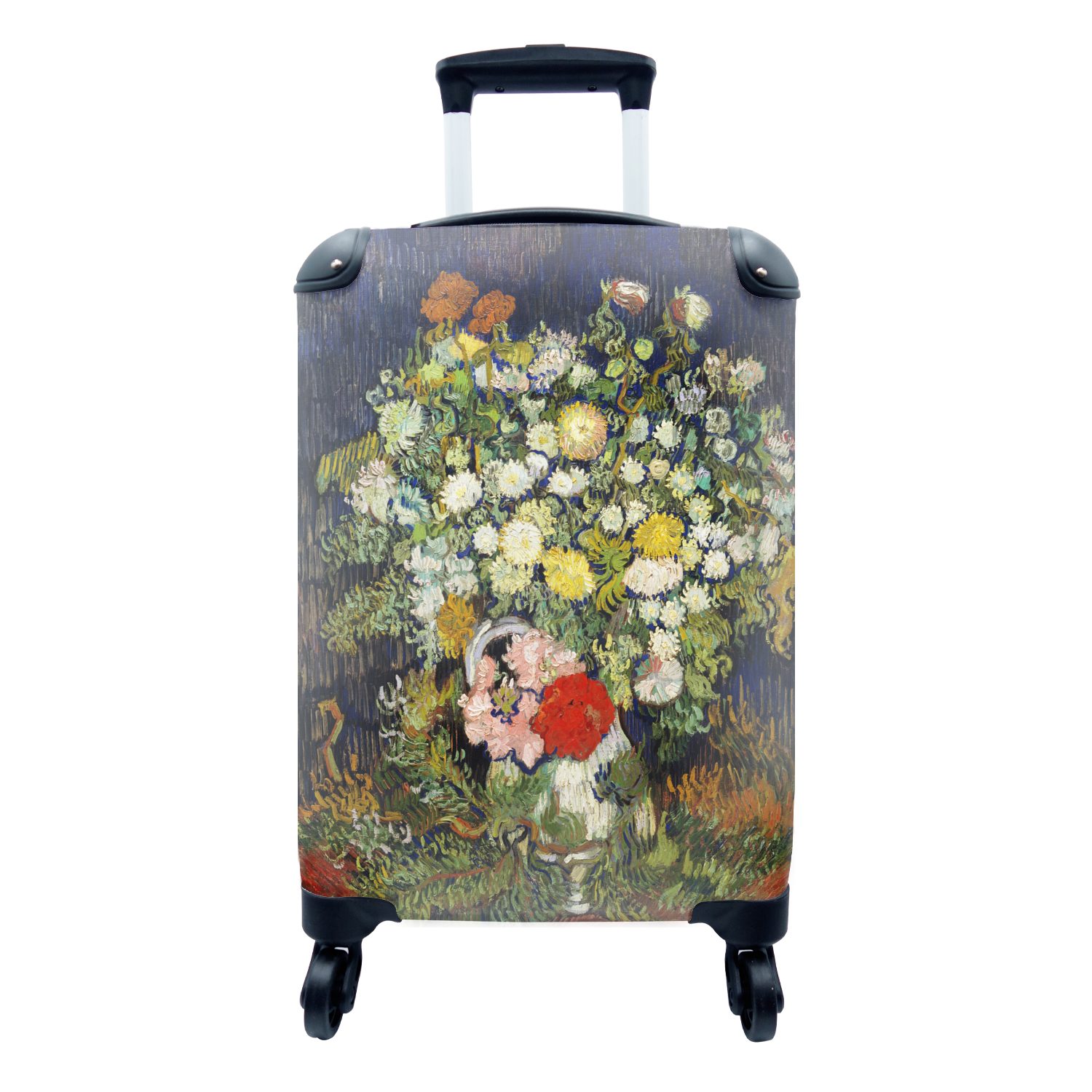 Vase Gogh, rollen, mit - MuchoWow Blumenstrauß in Handgepäck Ferien, Trolley, Reisekoffer Reisetasche für 4 Rollen, einer Vincent van Handgepäckkoffer