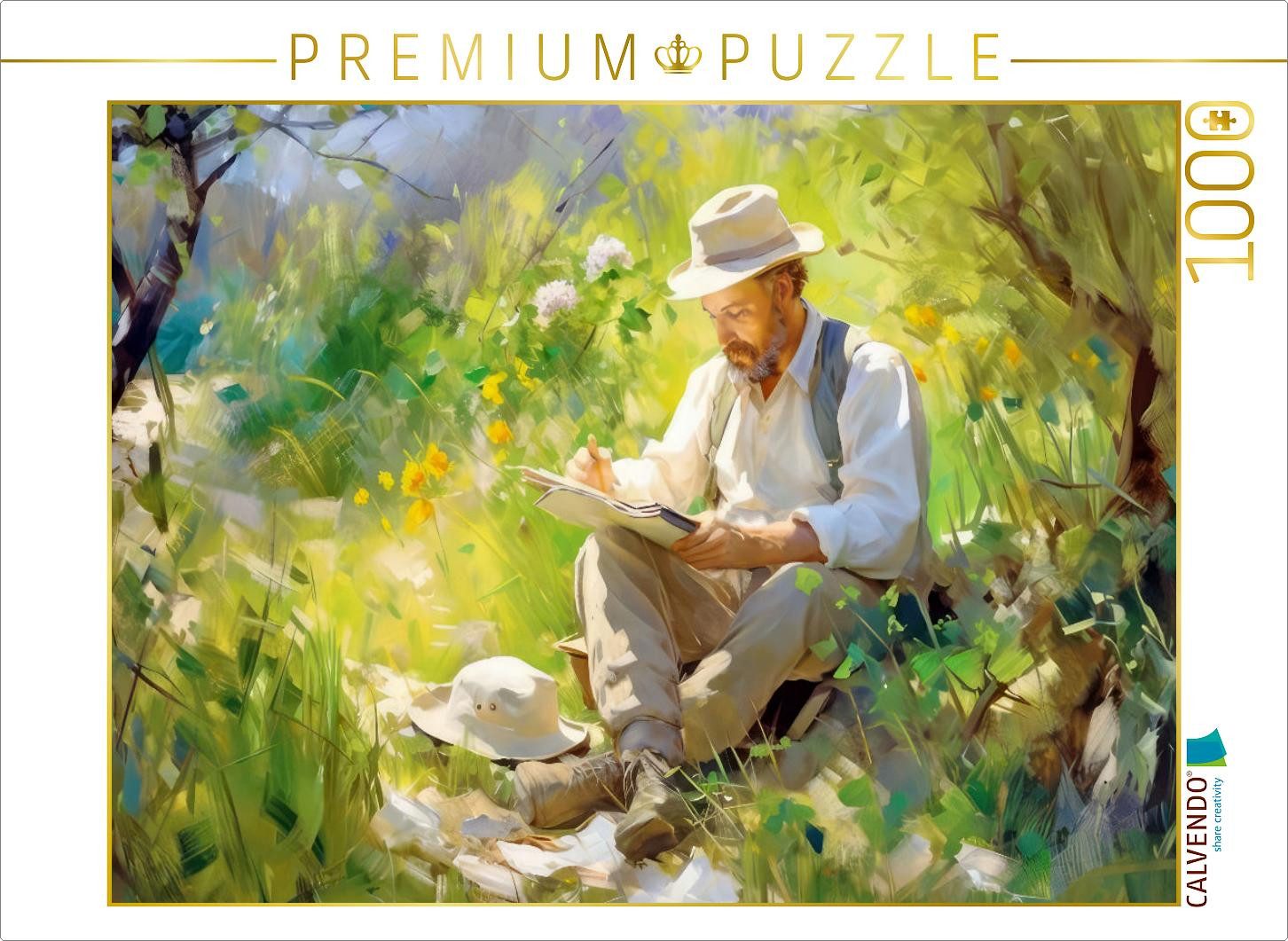 CALVENDO Puzzle CALVENDO Puzzle Malen in der Natur, 1000 Teile Lege-Größe 64 × 48 cm, 1000 Puzzleteile