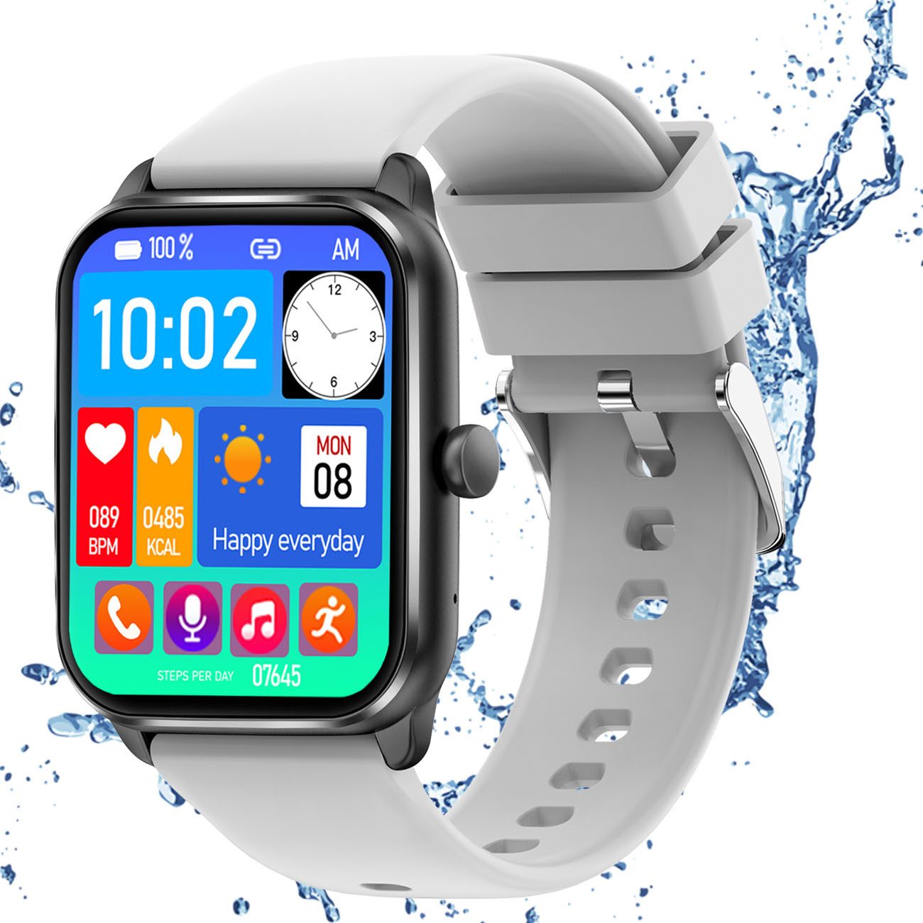 ANYSUN Smartwatch Herren Damen, mit Telefonfunktion Smartwatch (1,85 Zoll, TFT-Volltouch) 110+ Sportmodi Sportuhr mit Schrittzähler/Herzfrequenzmonitor, /Schlafmonitor, IP68 Wasserdicht Fitnessuhr für iOS Android