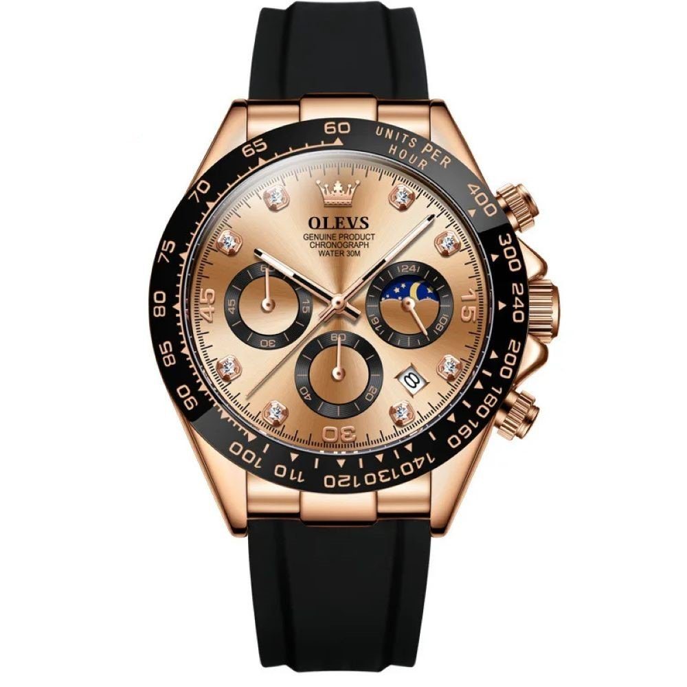 OLEVS Quarzuhr Herrenuhr Chronograph mit Silikonarmband günstig online kaufen