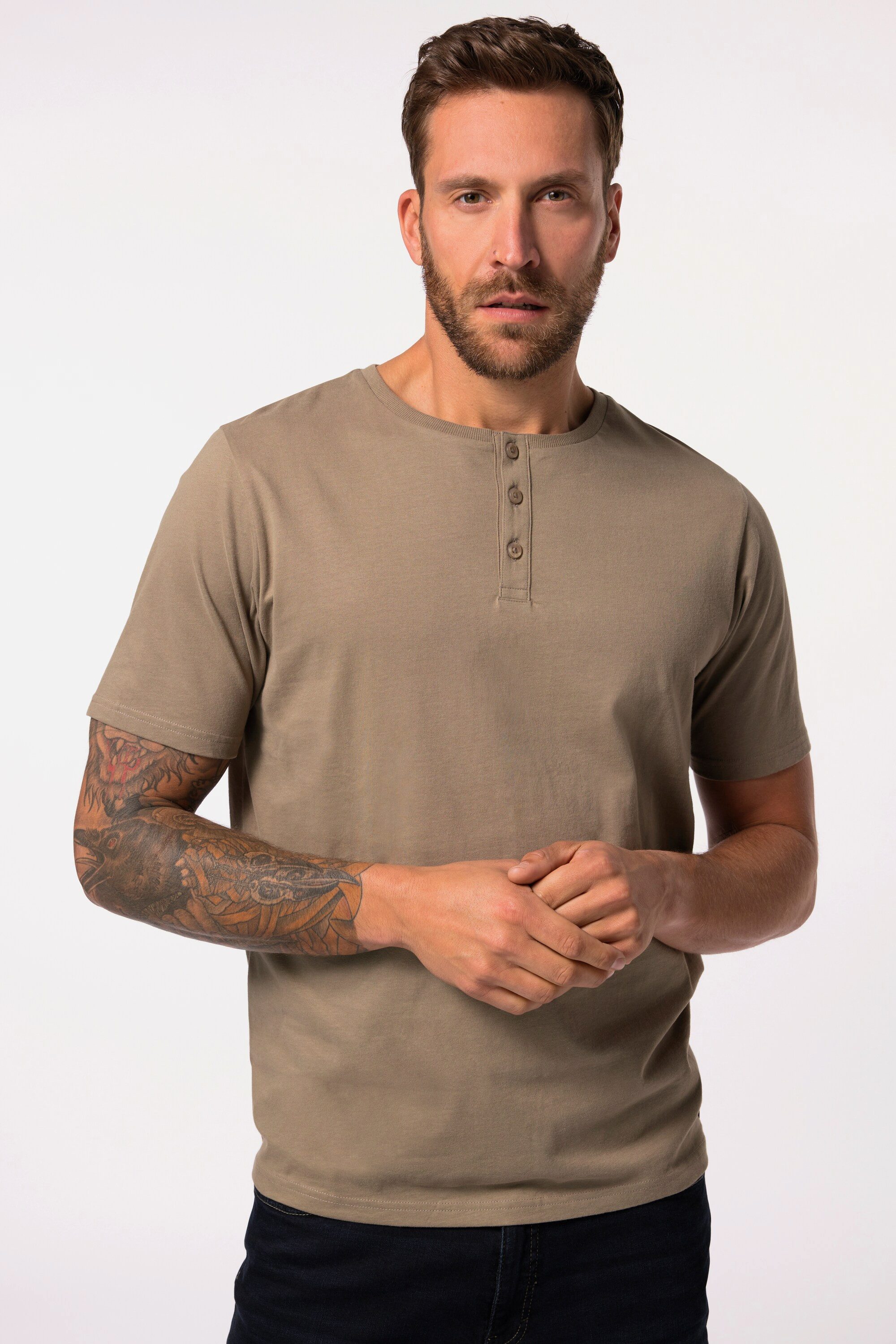JP1880 T-Shirt JP1880 Henley Basic Knopfleiste günstig online kaufen