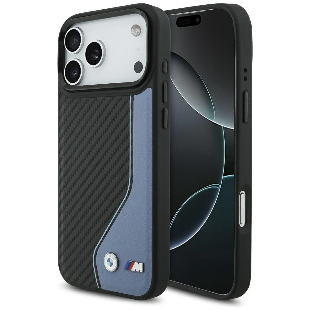 BMW Handyhülle Schutzhülle Magnethülle Carbonoptik 6,9 Zoll, MagSafe, Carbonoptik, Kunstleder, Fallschutz