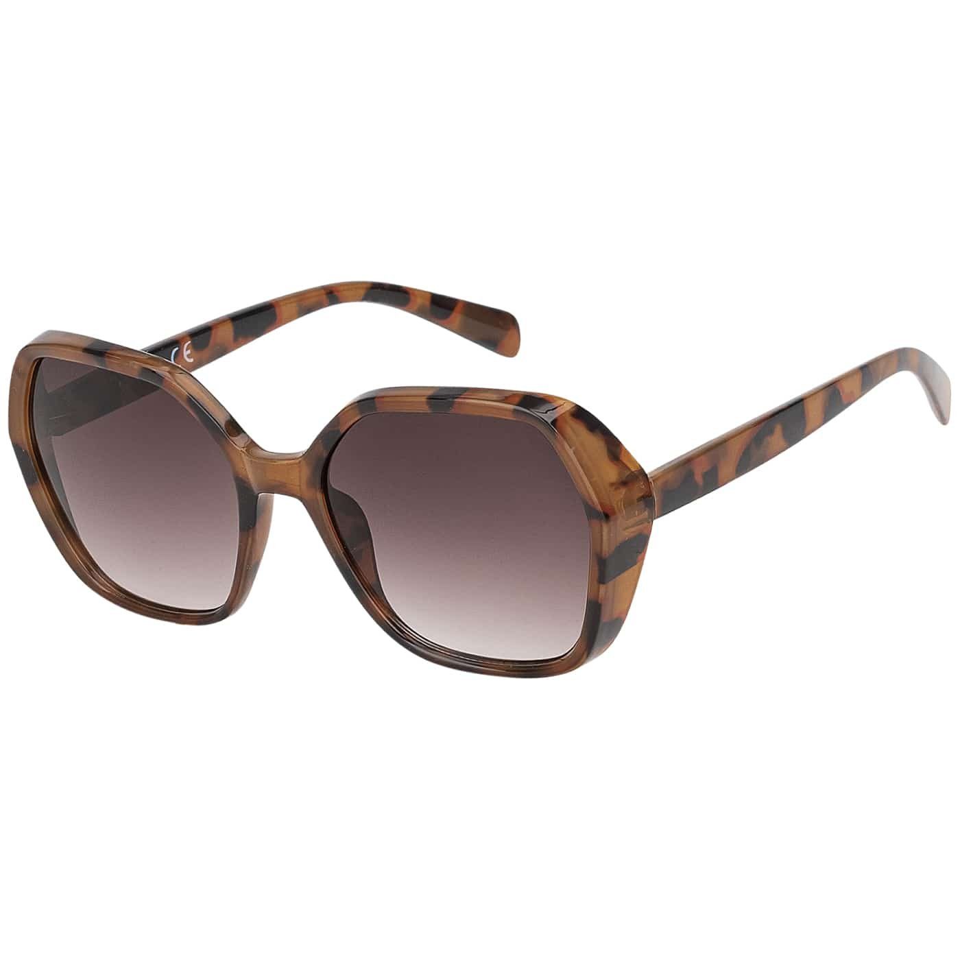 BEZLIT Eyewear Sonnenbrille Große Designer Damen Sonnenbrille (1-St) mit violetten Linsen Leopard