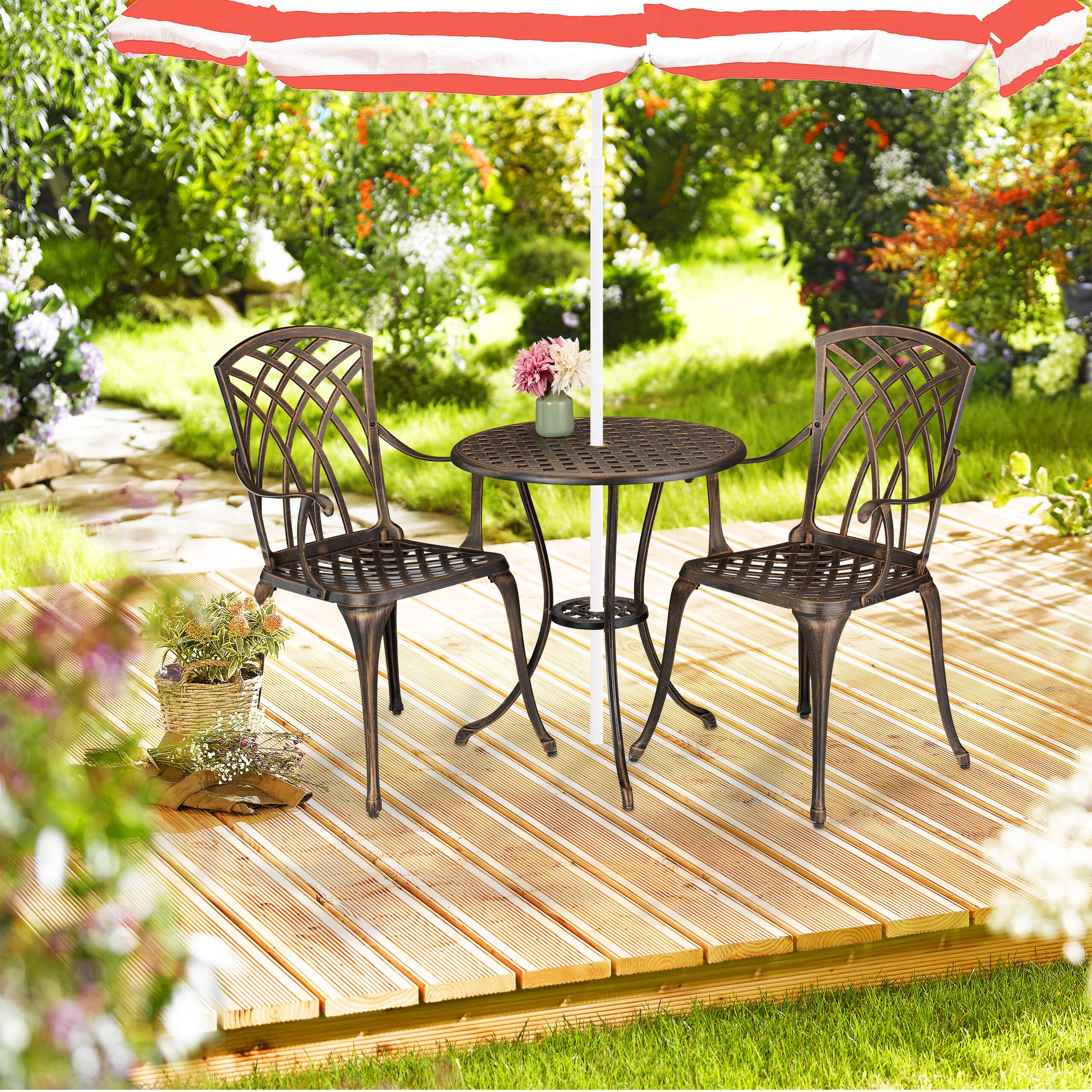 relaxdays Balkonset 3-teiliges Gartenmöbel Set, (3-tlg), günstig online kaufen