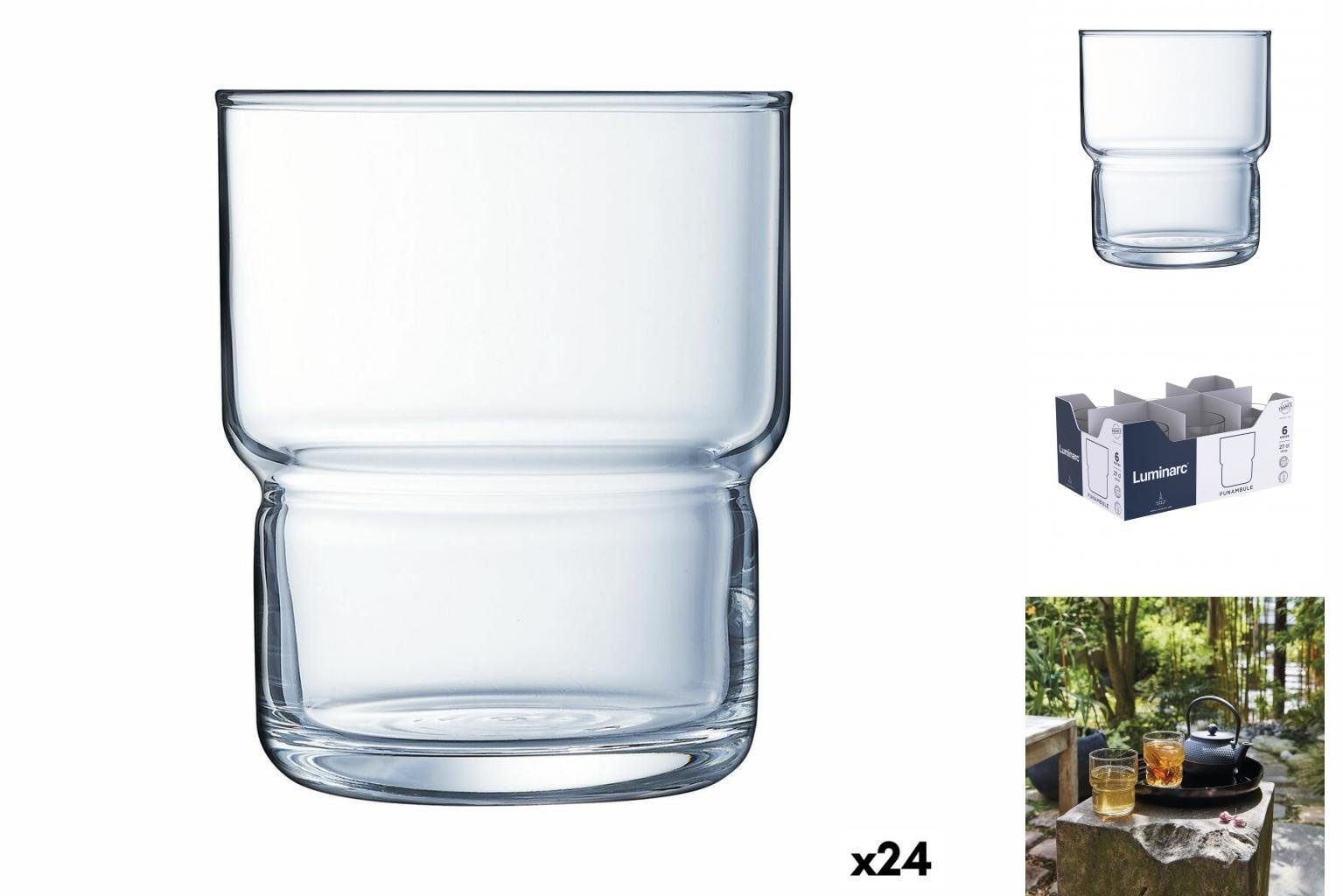 Luminarc Glas Becher Luminarc Funambule Durchsichtig Glas 270 ml 24 Stück, Glas