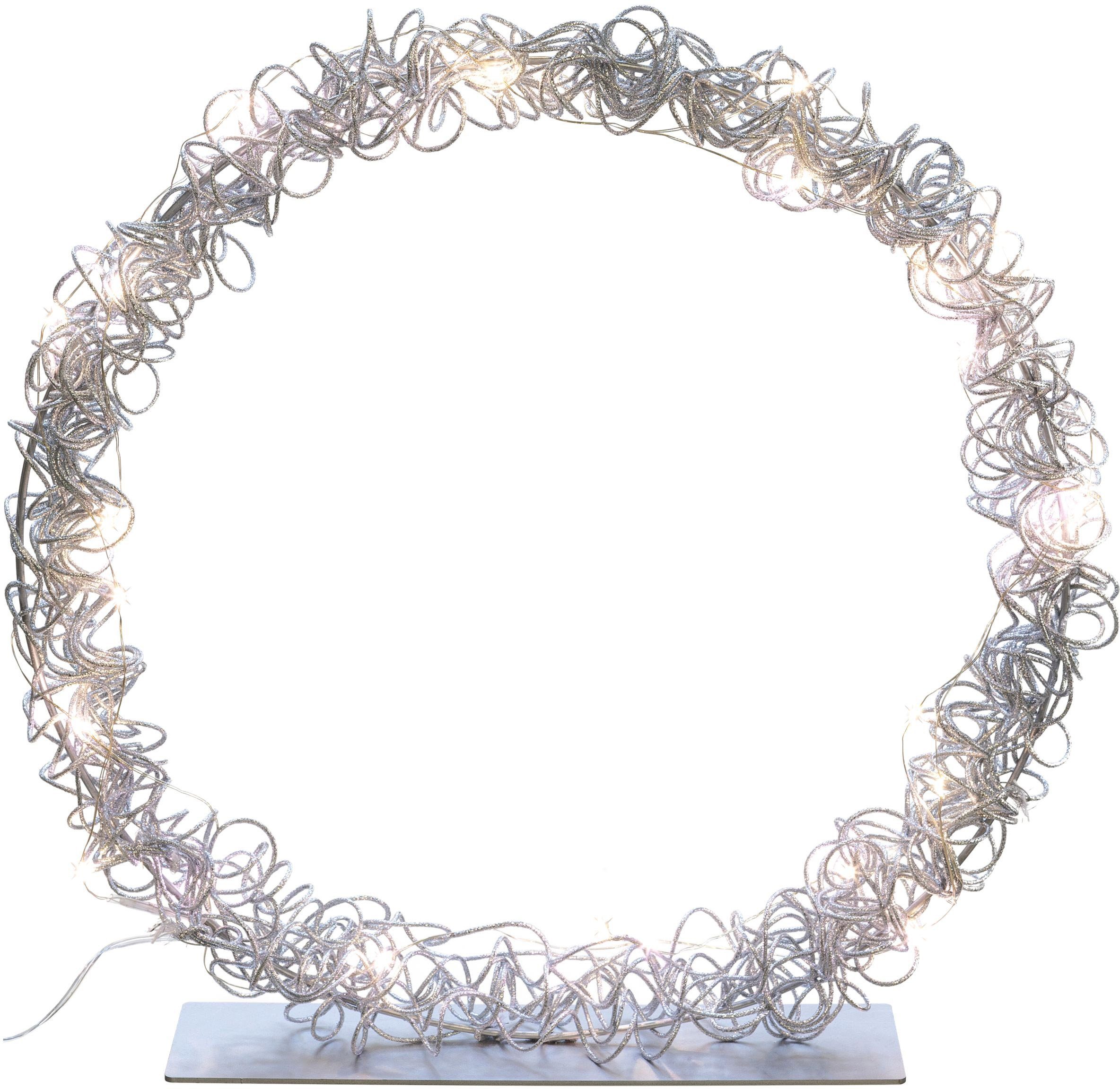 LED LED light Dekolicht integriert, Metalldraht-Ring, 25 Timerfunktion, mit LED fest Creativ