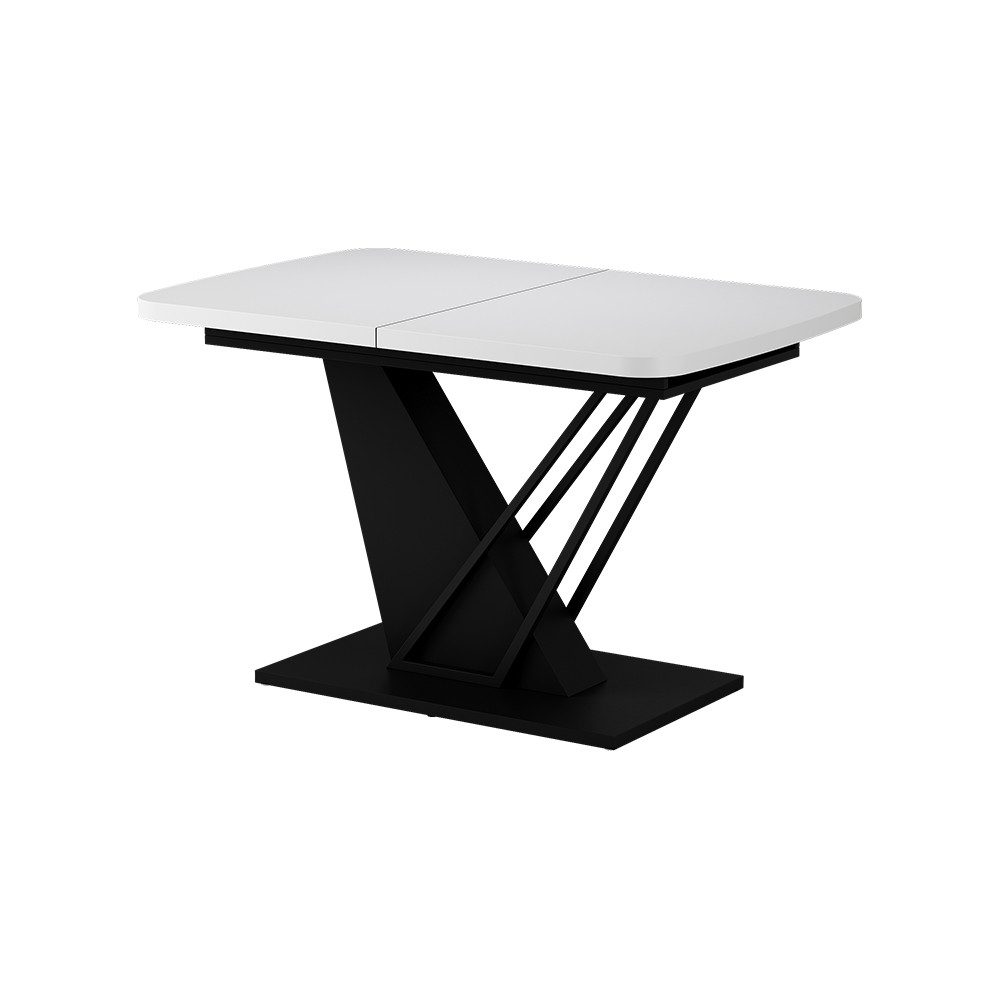 Vicco Esstisch Fenaro, Weiß/Schwarz/Schwarz, 120 x 80 cm ausziehbar (1-St)