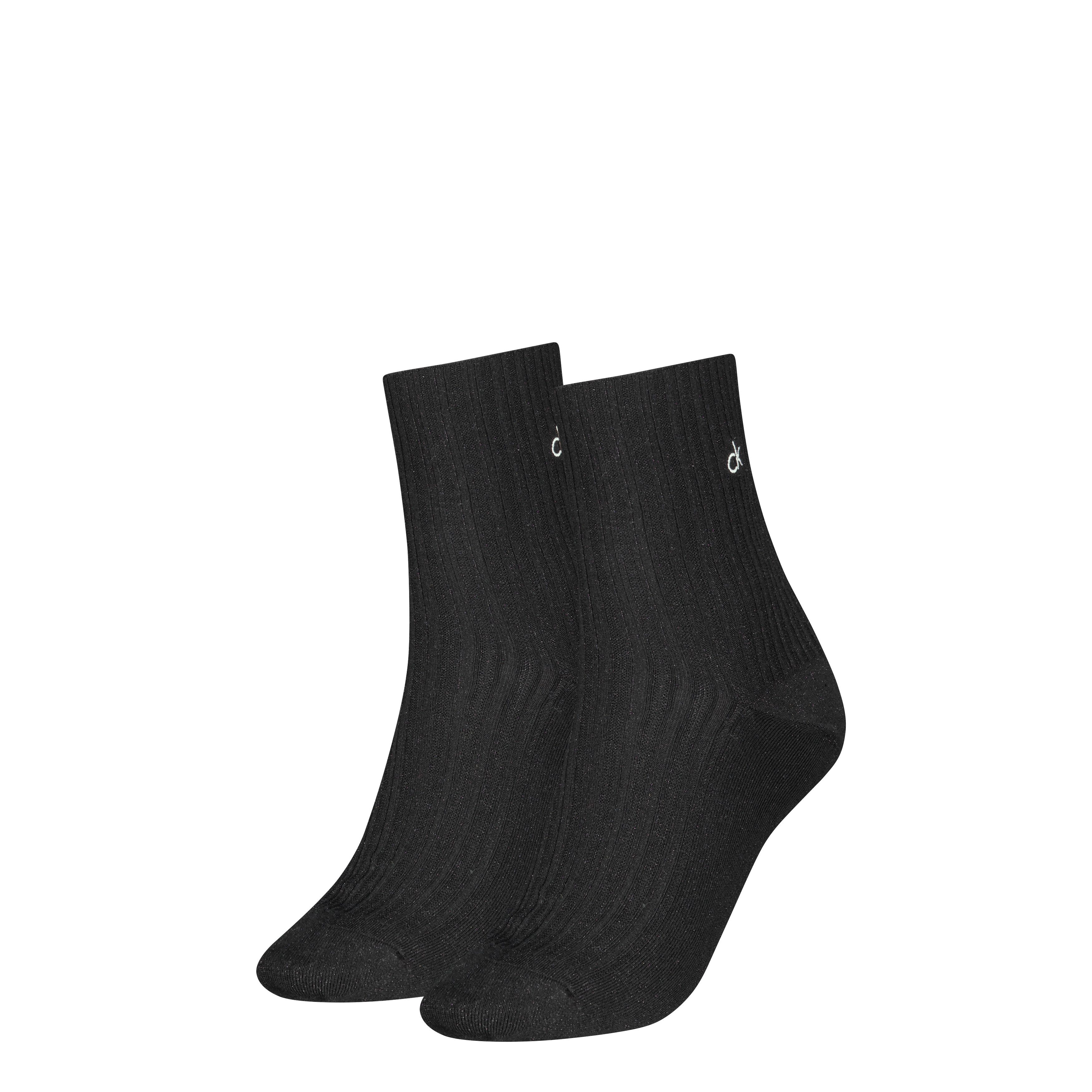 Calvin Klein Kurzsocken CK WOMEN SHORT SOCK 2P LUREX RIB ECOM (2 Paar)