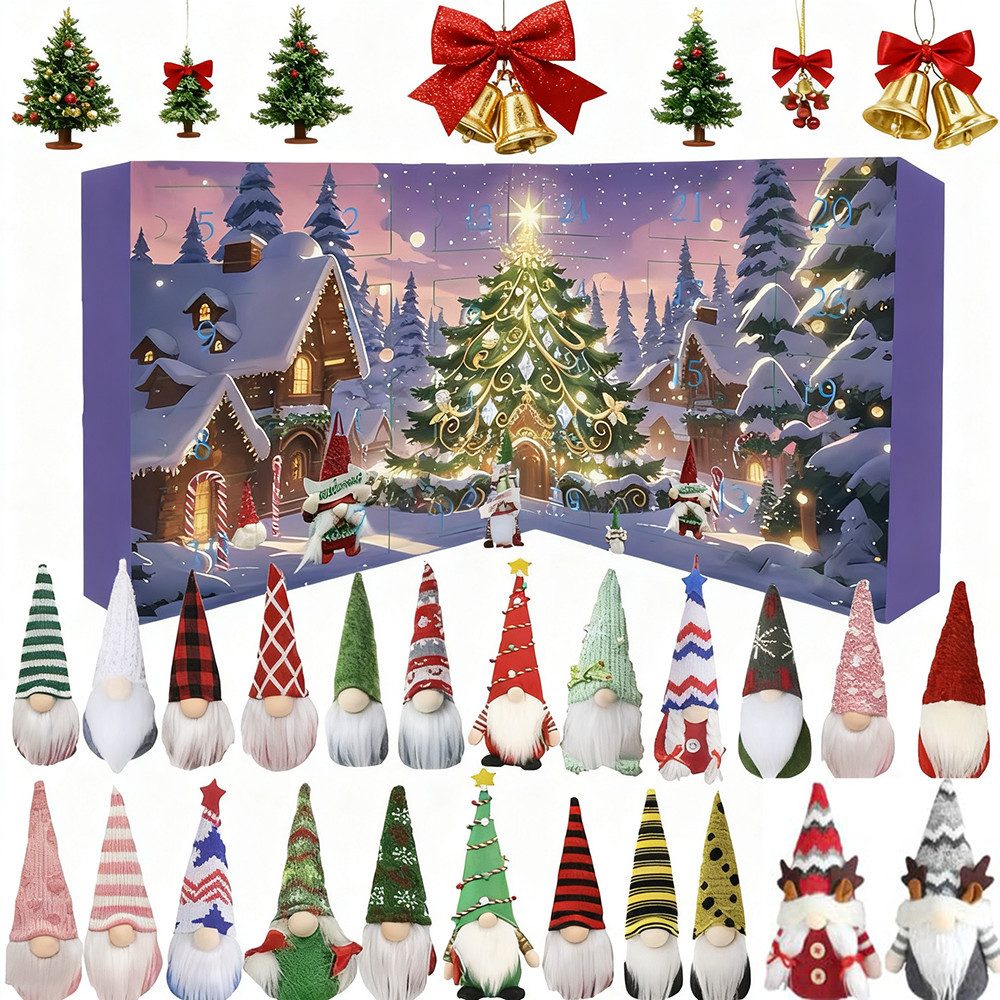 CLTYQ Adventskalender Gnome Adventskalender 2025, 24 Tage Weihnachtsgnome C günstig online kaufen