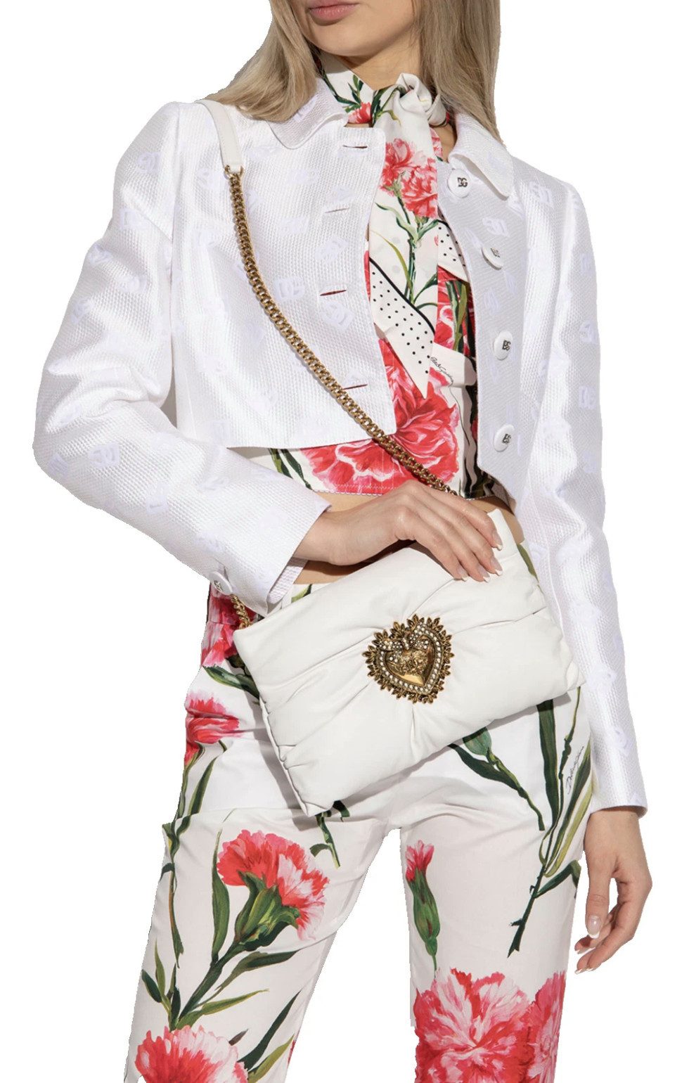 DOLCE & GABBANA Schultertasche Devotion Crossbody Tasche Clutch, Sacred Heart Plakette, 24-Karat-vergoldet