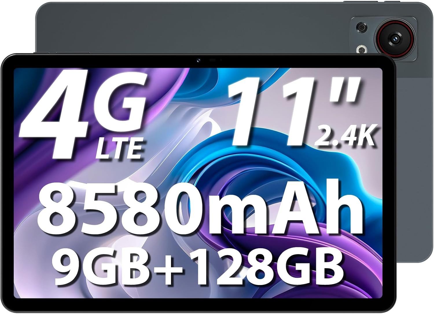 DOOGEE T30SE 9(4+5) GB RAM +128GB ROM(1TB TF), 2.4K IPS Display Tablet (11", 128 GB, Android 14, 4G, 8580mAh Akku Dual 4G,OTG, Widevine L1, Gesichtserkennung)