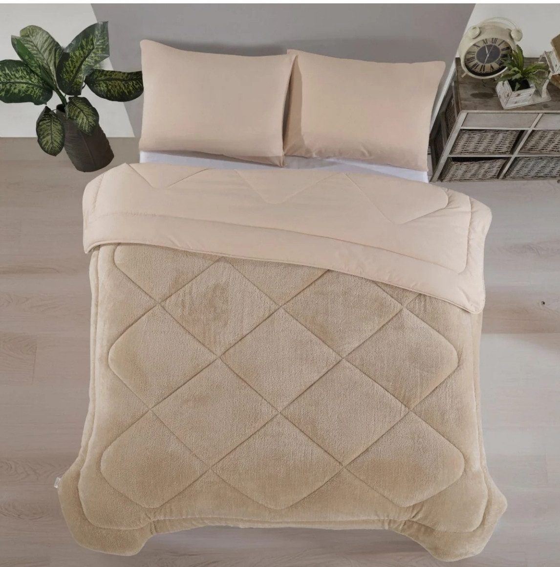 Formeya Baumwollbettdecke Wellsoft Wendesteppdecke 220x240 cm Ganzjahres Doppelbett