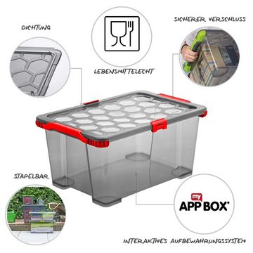 ROTHO Aufbewahrungsbox Evo Total Protection 3er-Set 44l EVO TOTAL, lebensmittelechter Kunststoff (PP) BPA-frei (Aufbewahrungsset, 3er-Set)