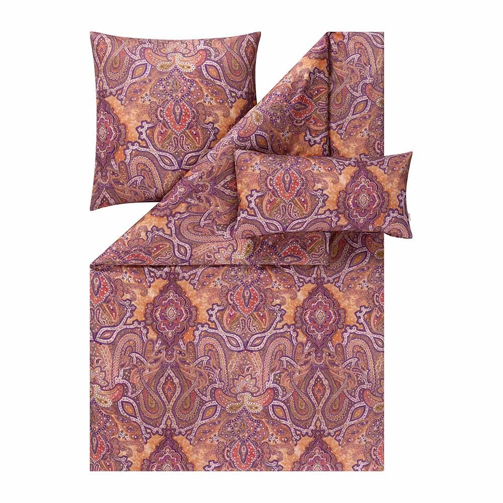 Estella Bettwäsche Estella Mako-Satin Bettwäsche 135x200 Fernanda abendrot günstig online kaufen