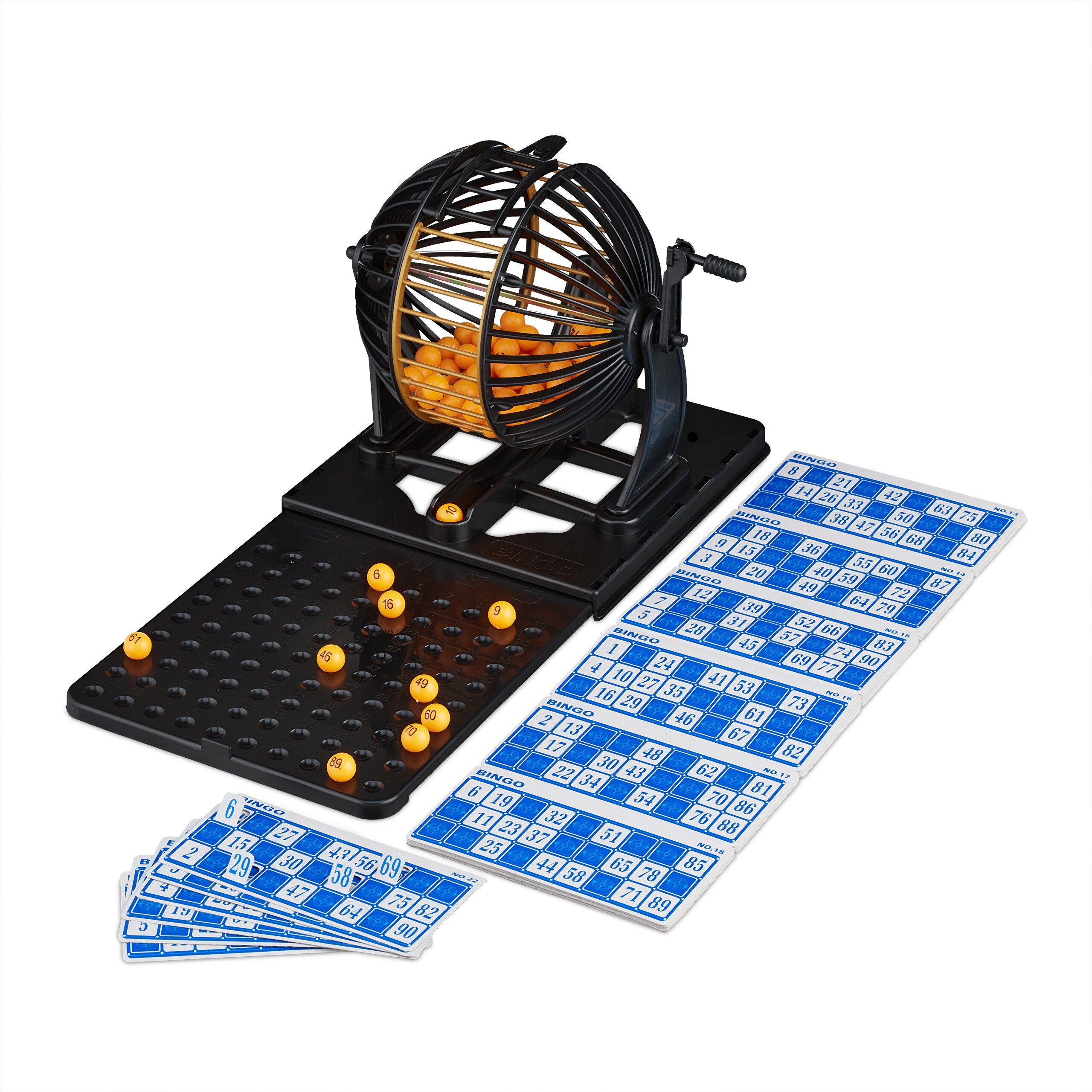 relaxdays Spiel Bingo-Spiel Set für Kinder & Erwachsene, Bingo-Spiel Set für Kinder & Erwachsene