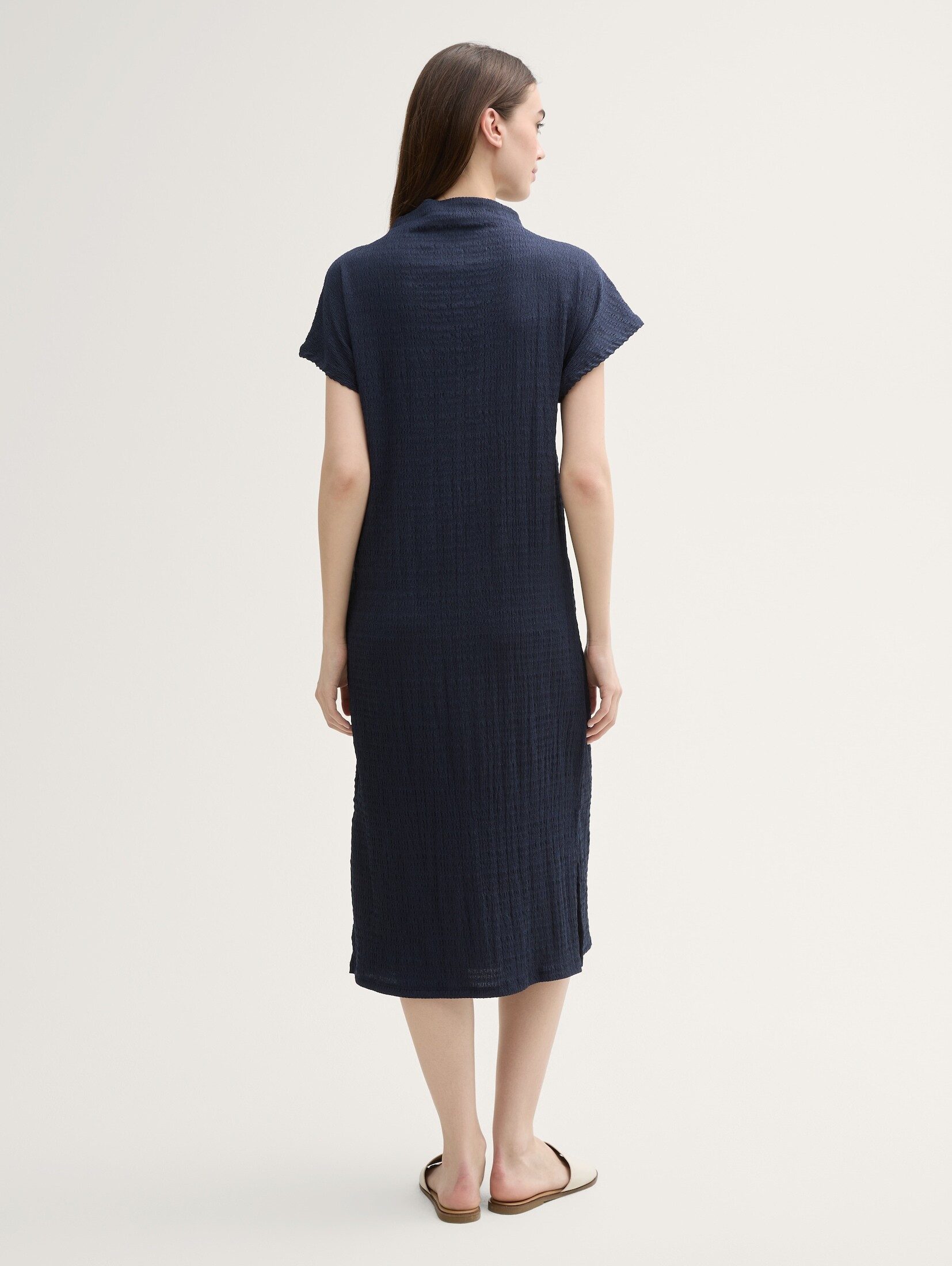 TOM TAILOR Denim Sommerkleid Kleider & Jumpsuits Midi-Kleid mit Stehkragen