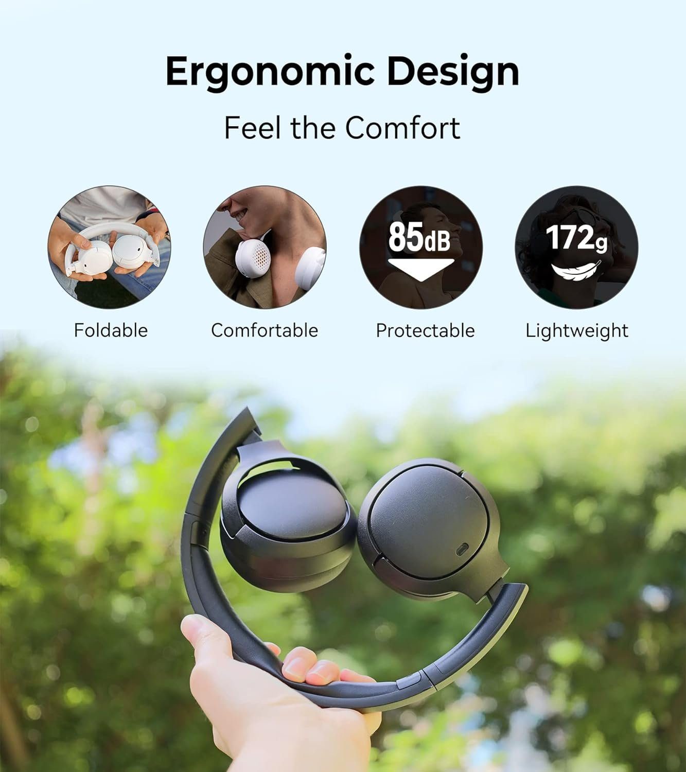 Musikspielzeit) Edifier® mit bequem, (Tragbar Gaming-Headset und V5.2 Bluetooth und Leichter Bluetooth, Stunden 40 Faltbarer