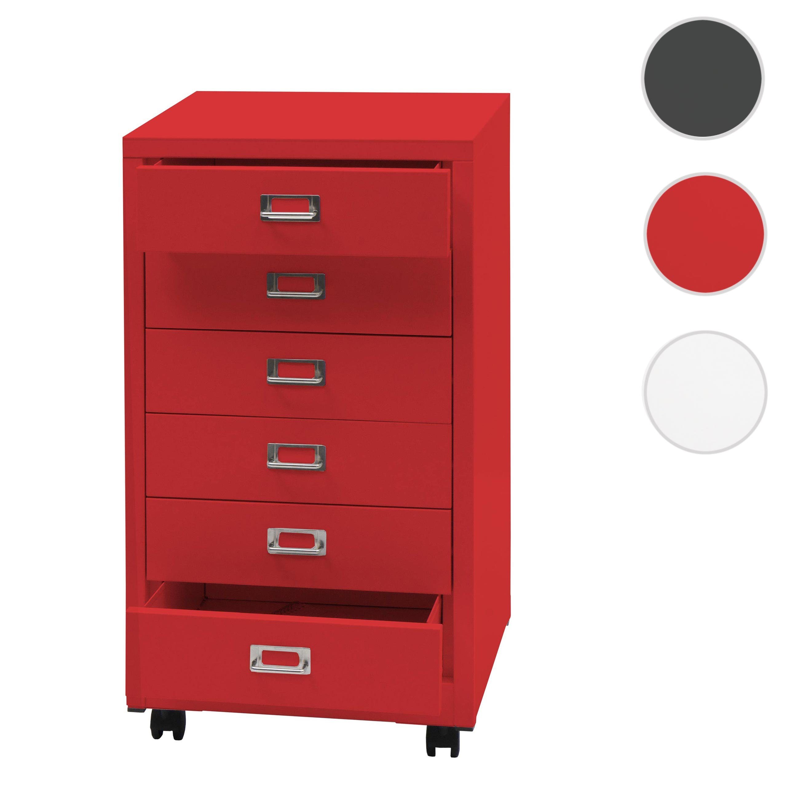 MCW Rollcontainer MCW-L49, (1 St), 6 geräumige Schubladen mit Haltegriffen