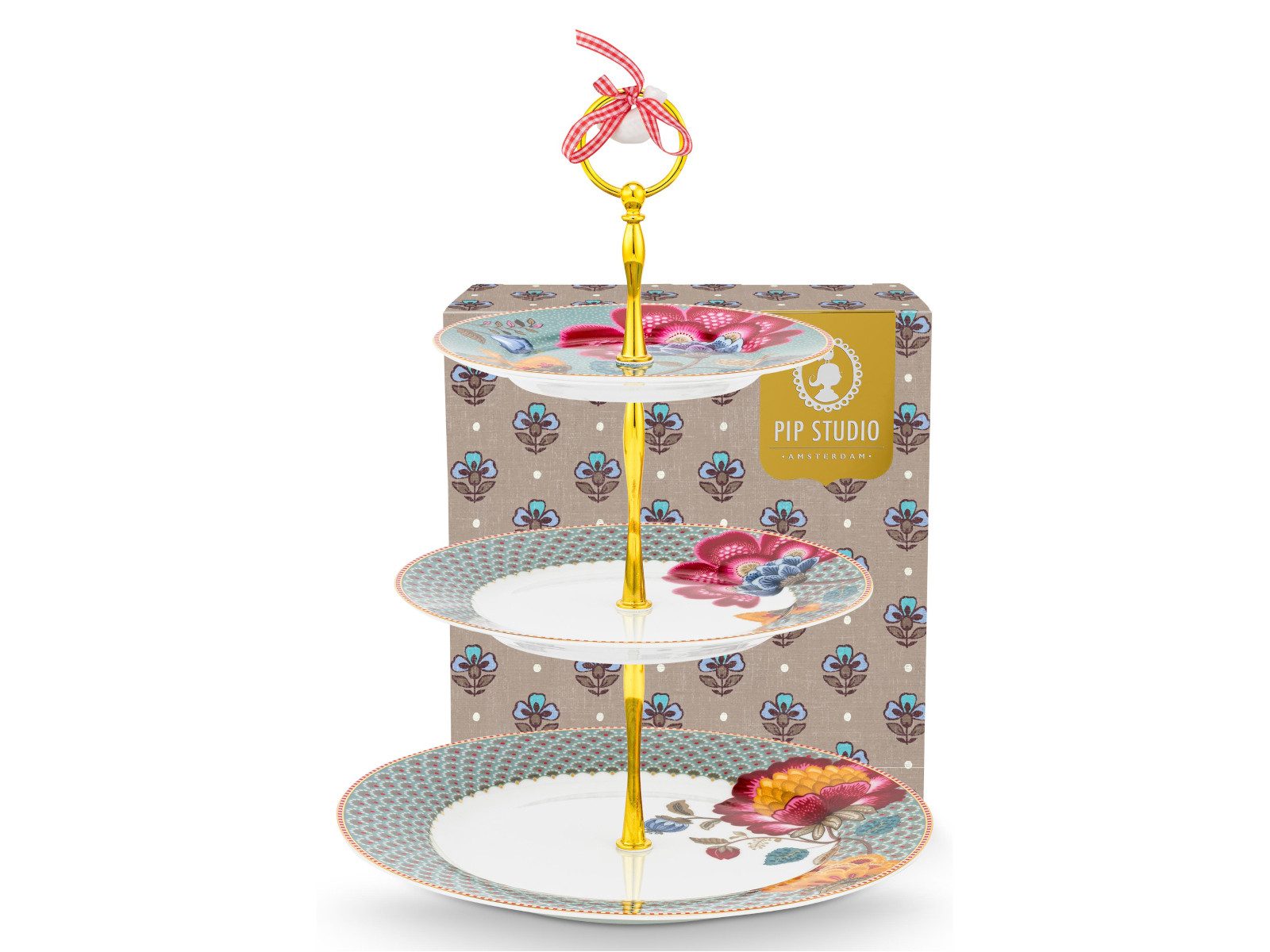 PiP Studio Etagere Blooming Tales Fantasy Blue Etagere 3tlg, Porzellan, (Etageren)