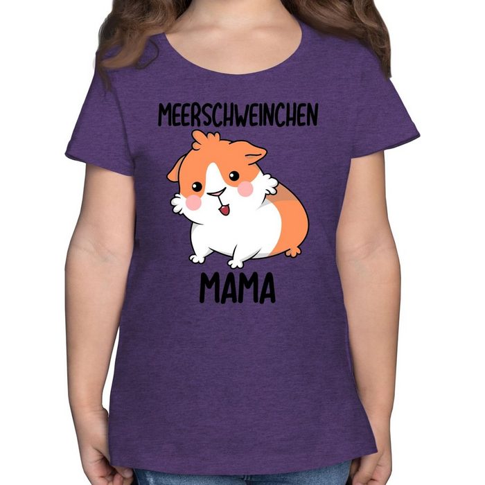 Shirtracer T-Shirt Meerschweinchen Mama - Tiermotiv Animal Print - Mädchen Kinder T-Shirt meerschweinchen (motiv)