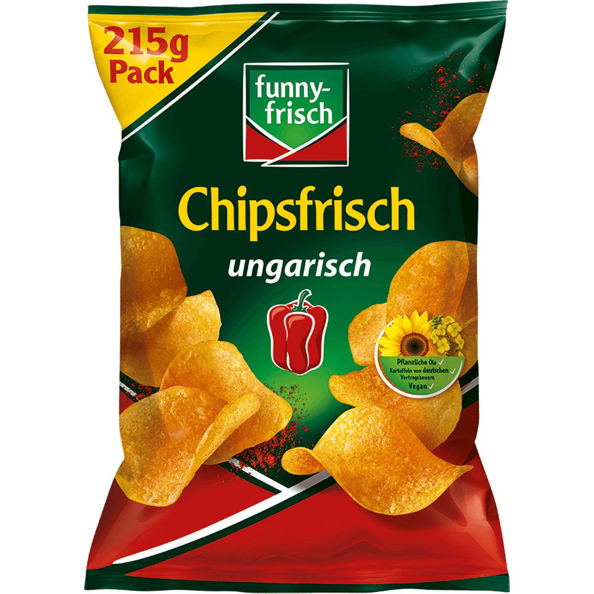 funny-frisch Knabberei, funny frisch Chipsfrisch ungarisch mit rauchigem Paprikageschmack 215g