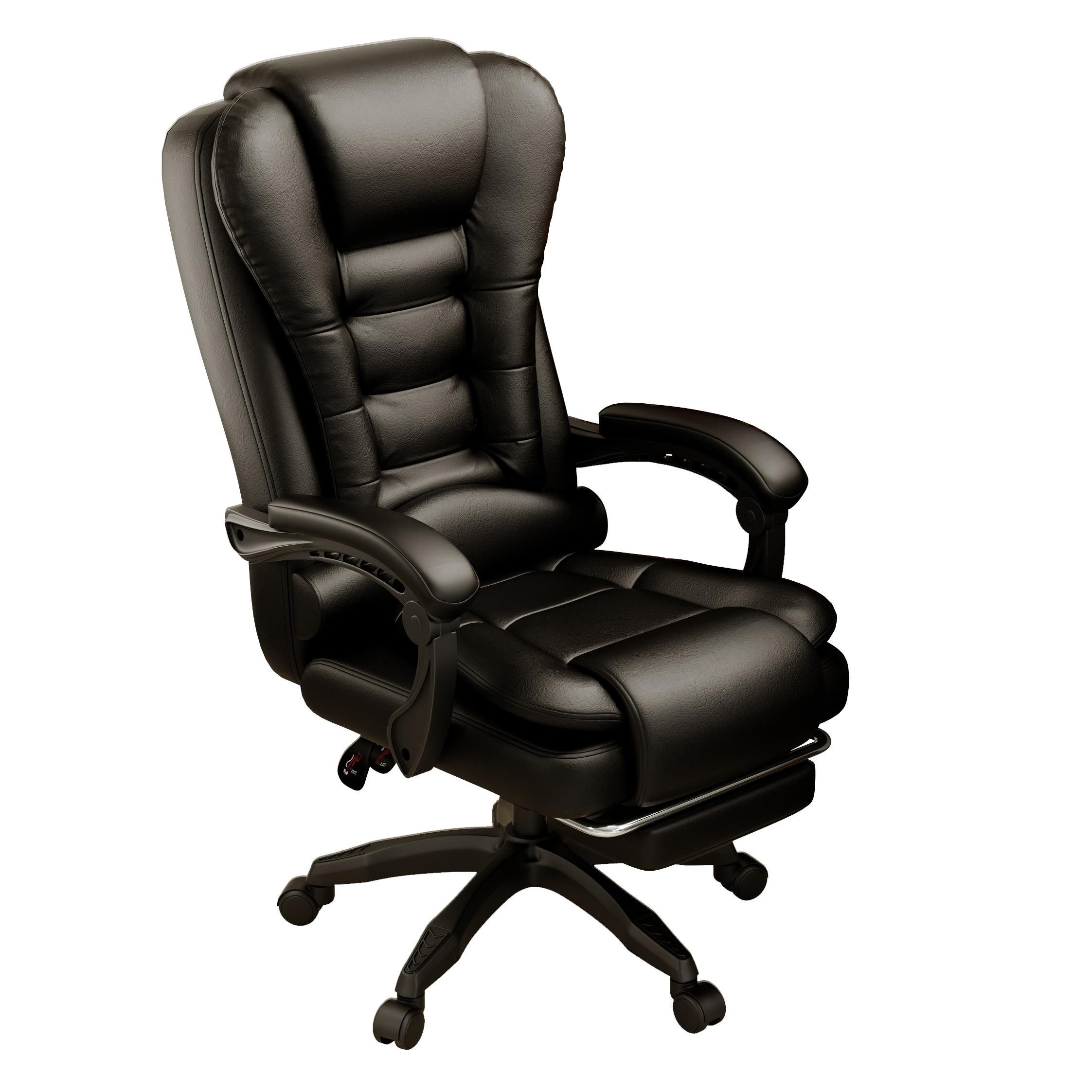Huracan Schreibtischstuhl Luxus Bürostuhl mit Liegefunktion, 135° Neigung, Ergonomischer Chefsessel, Drehstuhl bis 150 kg Belastbarkeit