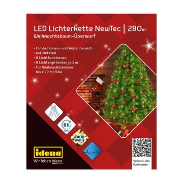 Idena LED-Lichterkette Idena 31108 - LED Lichterkette mit 280 LEDs in Warmweiß, NewTec Weihna
