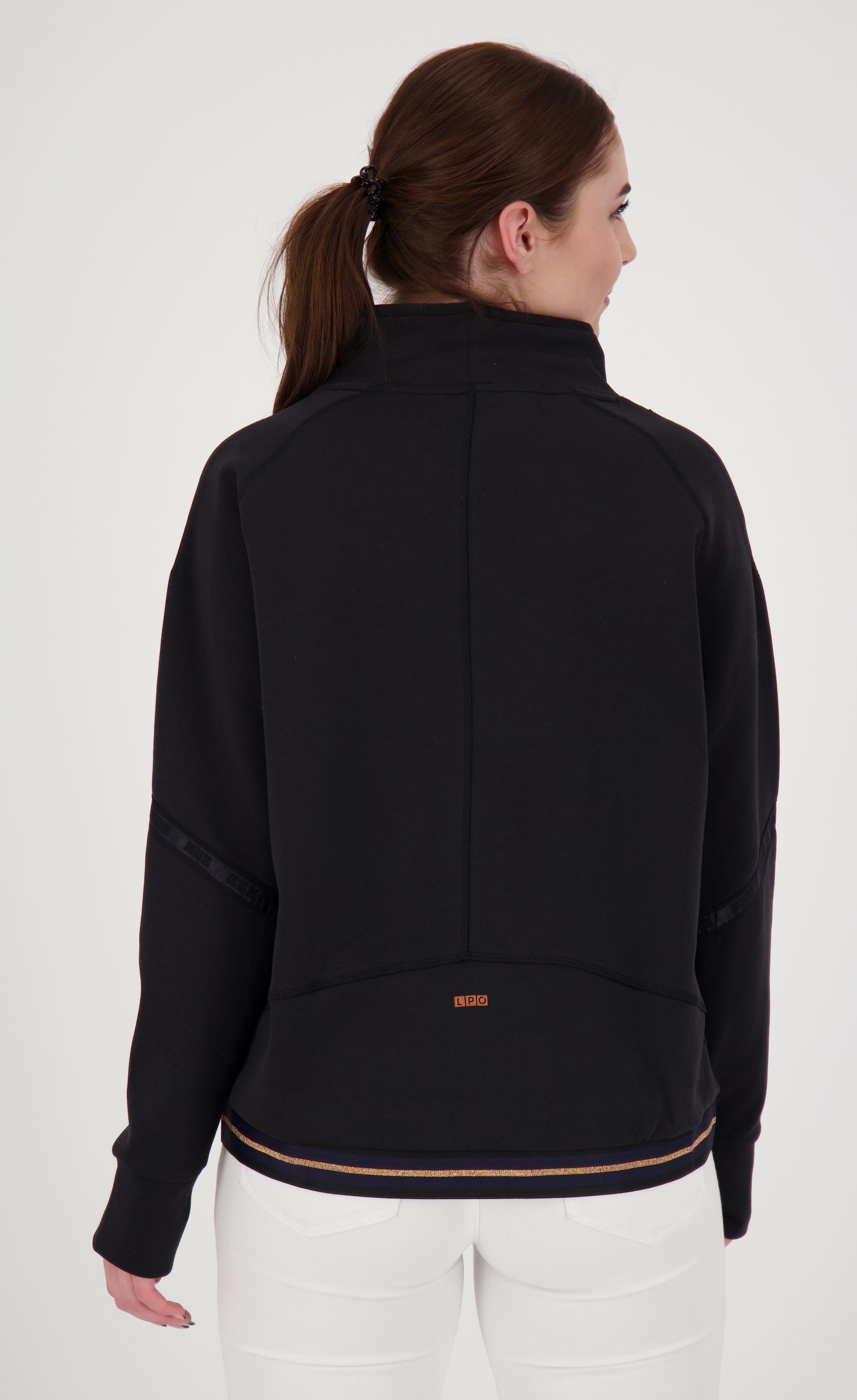 DEPROC Active Sweatshirt JETTE CS WOMEN Sweatshirt vorne etwas kürzer Kordelzug am Bund