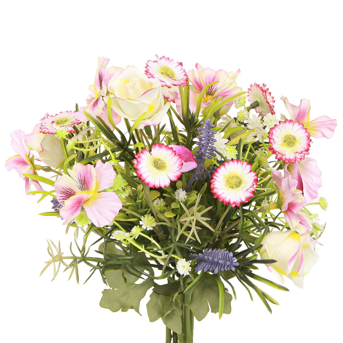 Kunstblumenstrauß Kunstblumenstrauß Creme Rosa Lila Grün günstig online kaufen