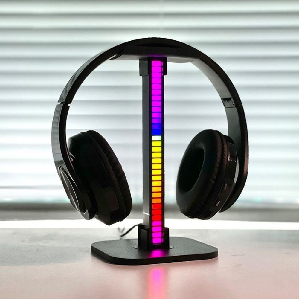 JOYOLEDER Headset Ständer mit USB-Tonabnehmerlicht Kopfhörerständer, (RGB Headset-Halterung Kopfhörer Ständer)