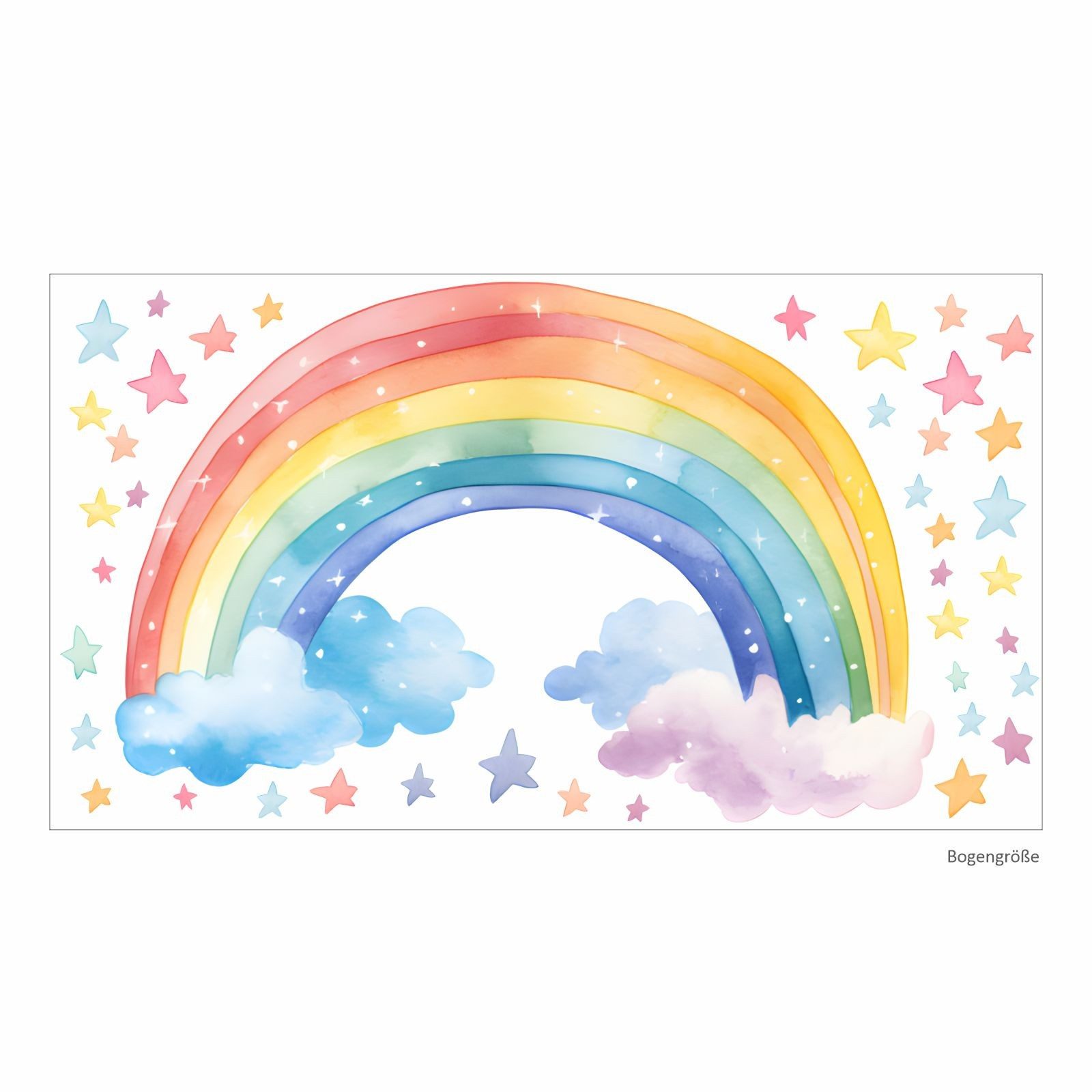 nikima Wandtattoo 251 Wandtattoo Regenbogen bunt - Größe 750 x 420 mm (PVC-Folie), in 6 vers. Größen – Bild 5 von 5