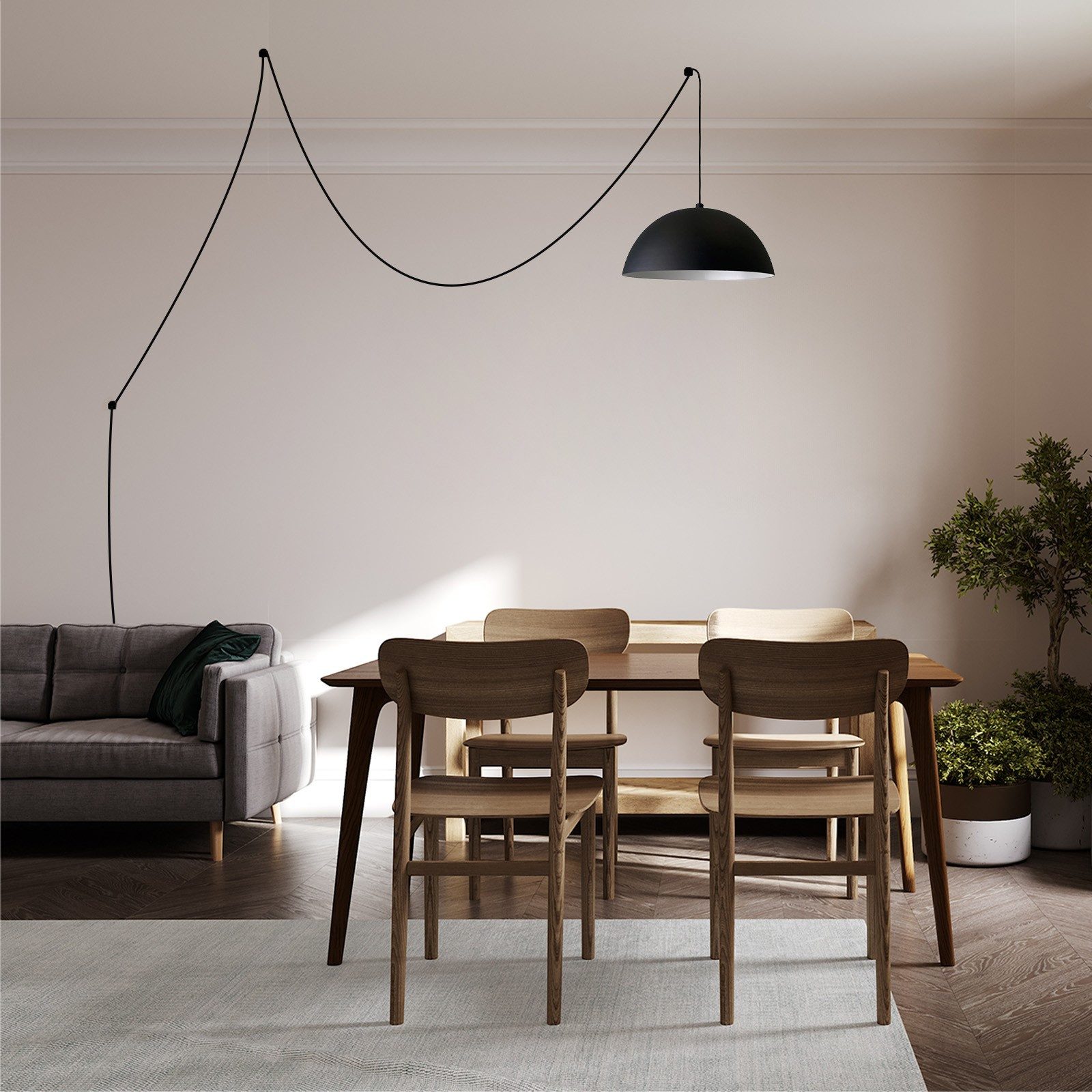 Bamyum Pendelleuchte Pendelleuchte Lipeo mit Stecker Metall, Modern Hängelampe, ohne Leuchtmittel