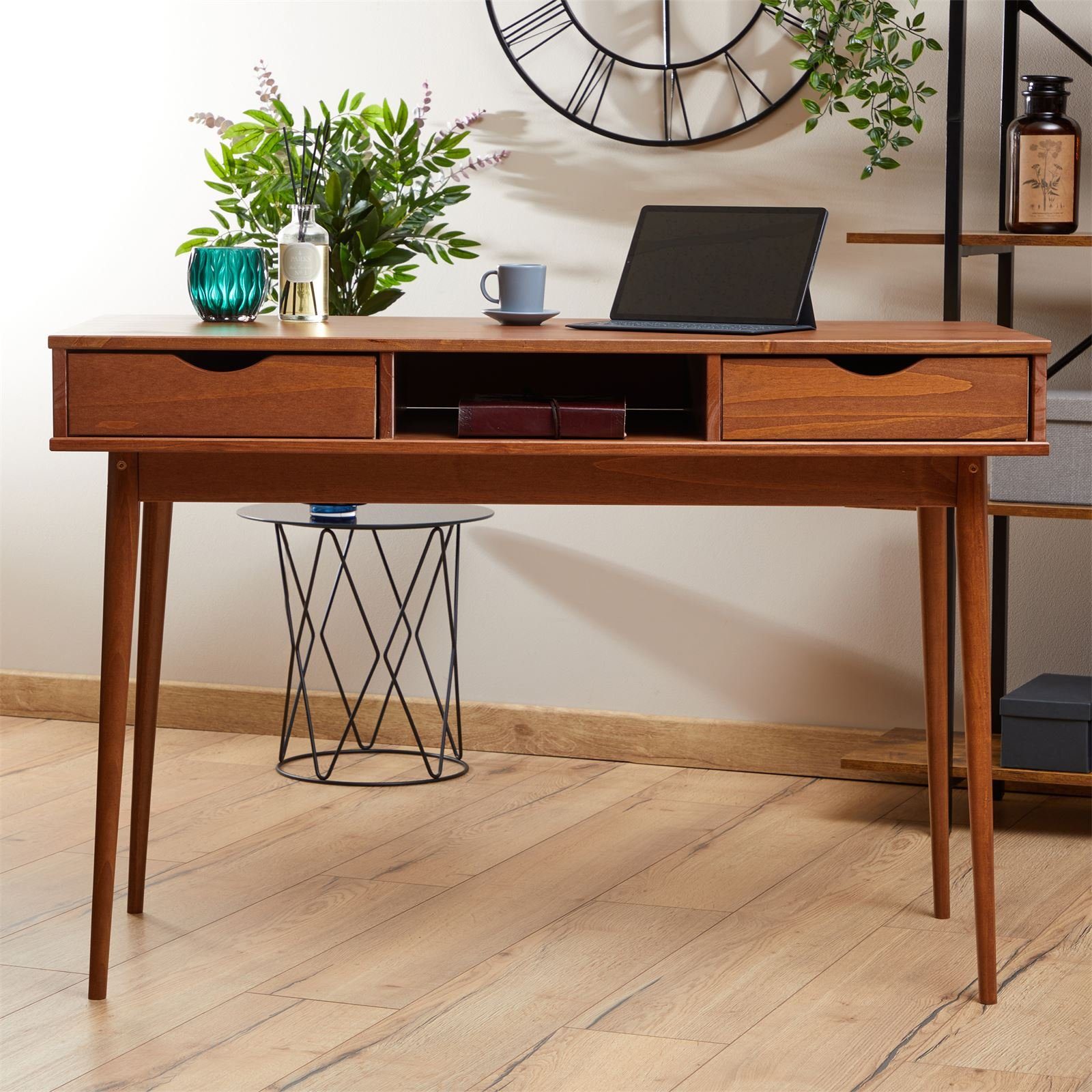 IDIMEX Schreibtisch STEFANO, Bürotisch mit Schubladen aus Massivholz Konsol günstig online kaufen