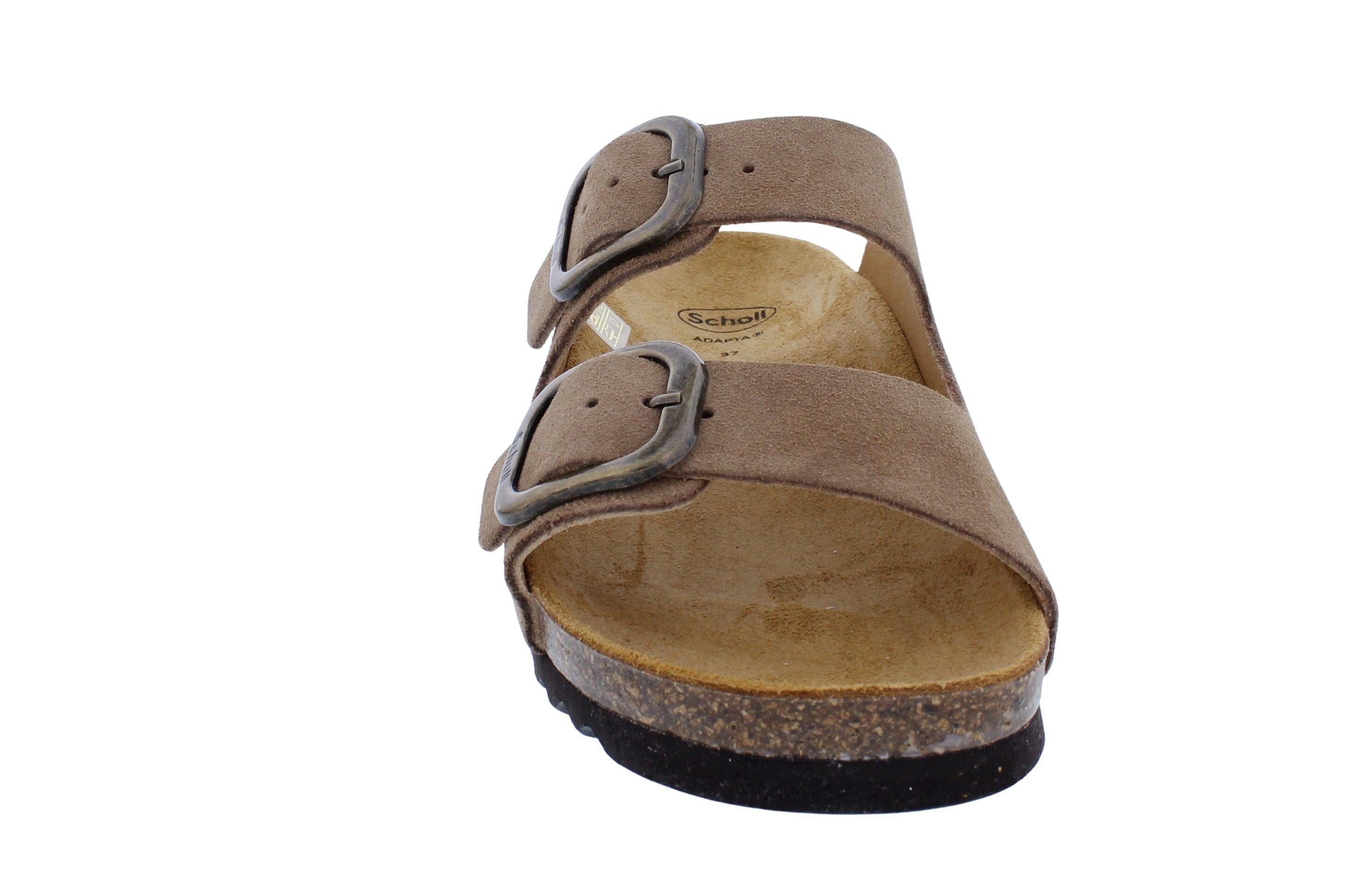 Scholl Scholl Pantolette mit Fußbett Noelle Taupe Suede - Velourleder Pantolette