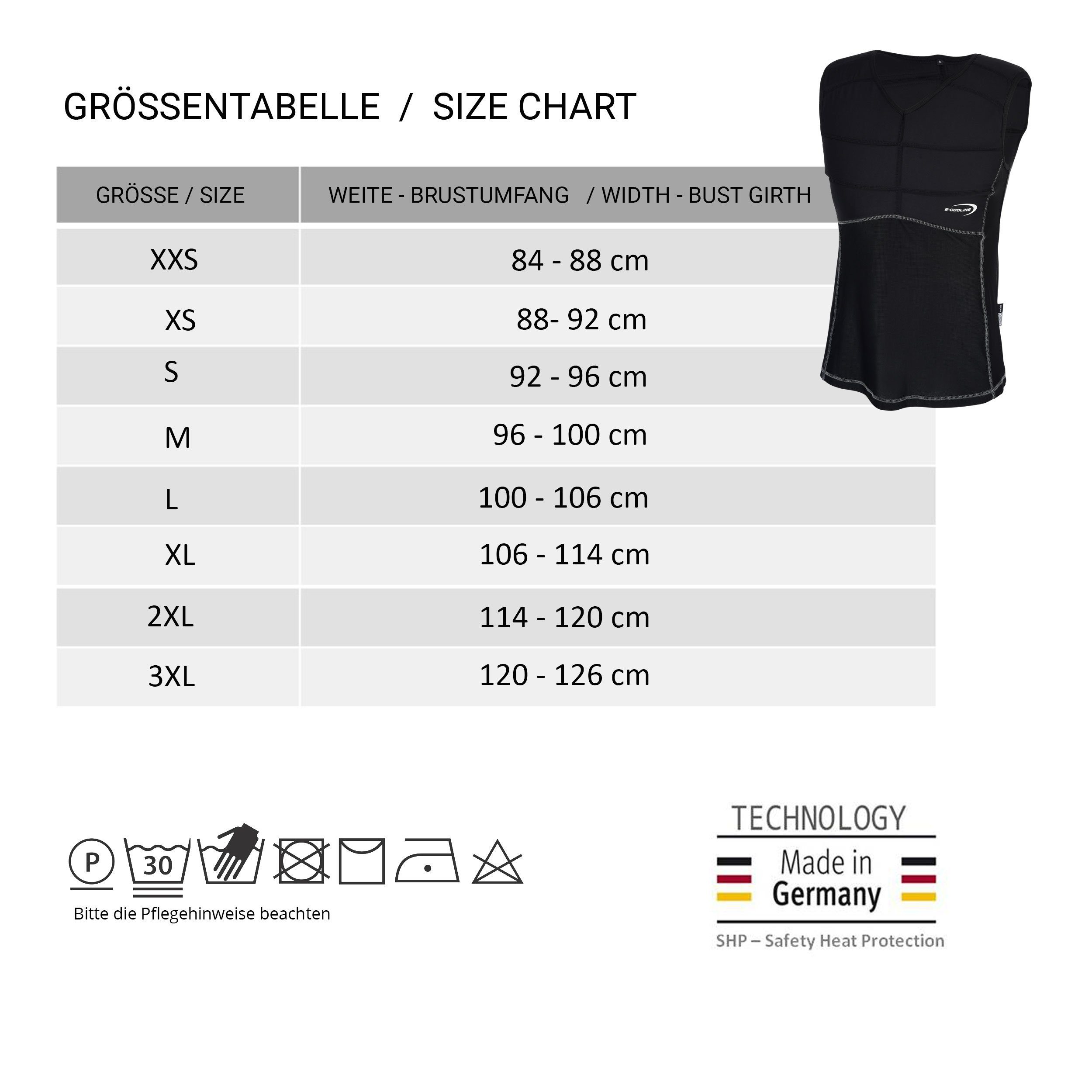 E.COOLINE Funktionsshirt Powercool SX3 Kühlshirt - Kühlung durch Aktivierung mit Wasser kühlend nach Aktivierung mit Wasser