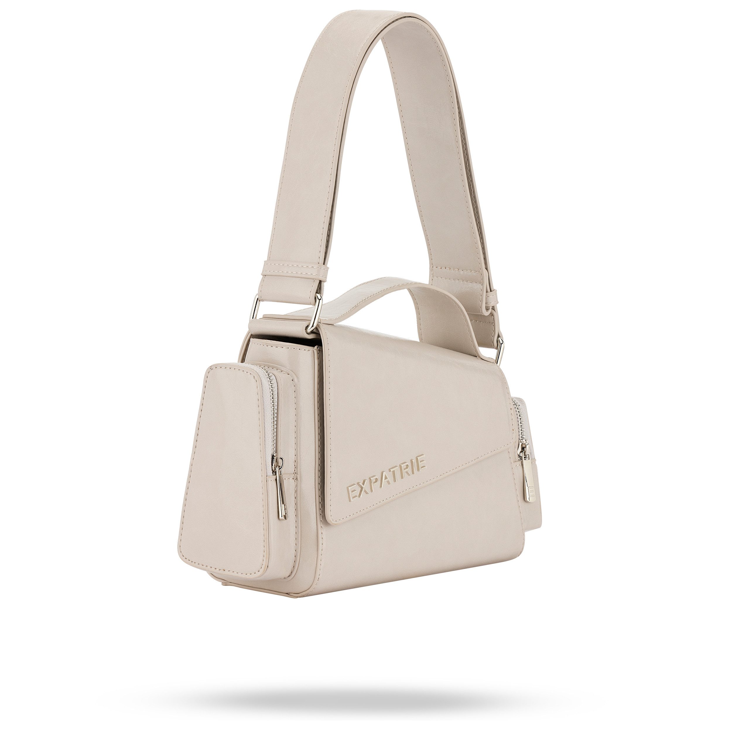 Expatrié Schultertasche Hunter Schultertasche für Damen Retro (1-tlg), Vintage Handtasche im asymmetrischen Design, wasserabweisend