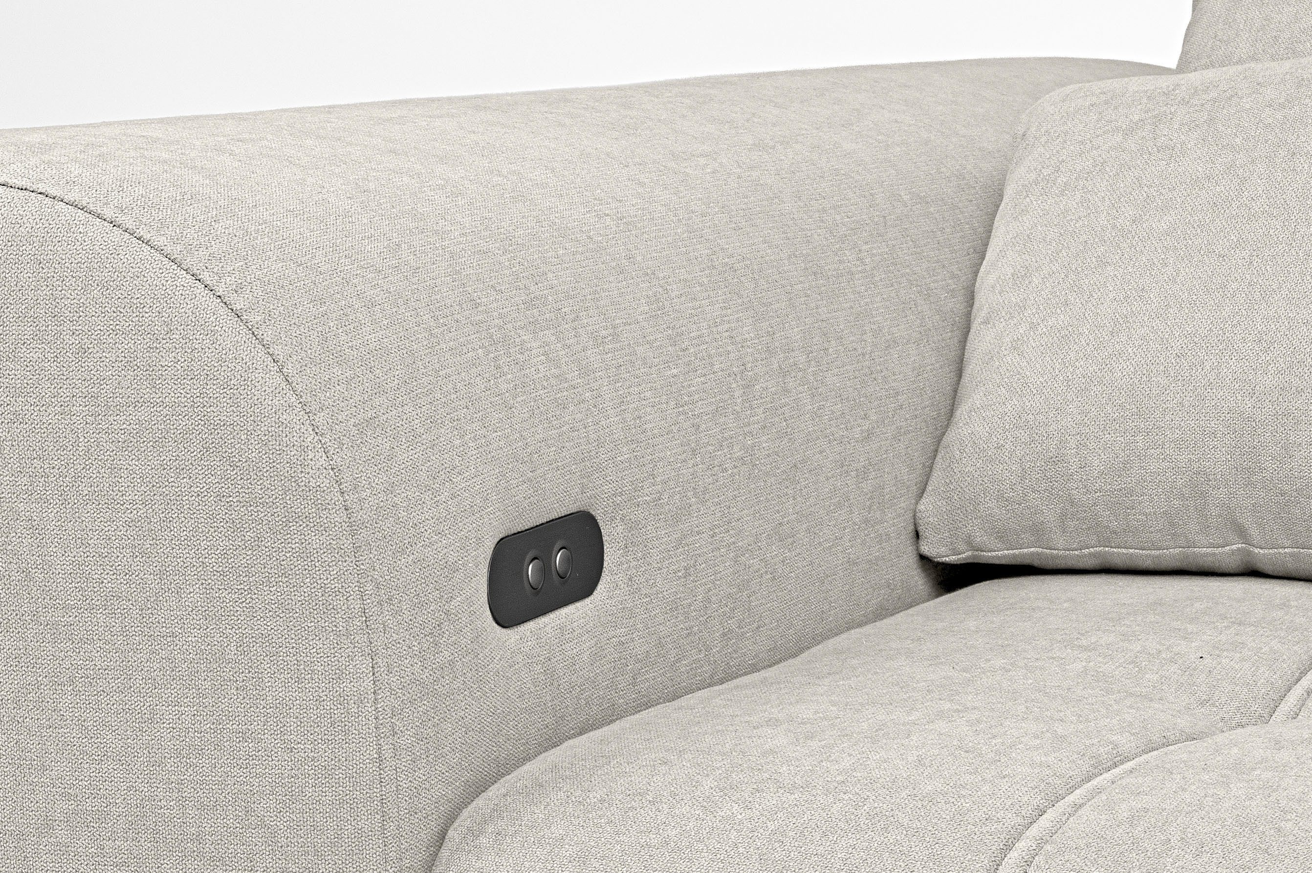 WERK2 Ecksofa Garay inkl. elektr. Sitztiefenverstellung, bodenfrei, viel Platz, Luxus-Microfaser, L-Form, XXL, elektrische Sitztiefenverstellung – Bild 5 von 5