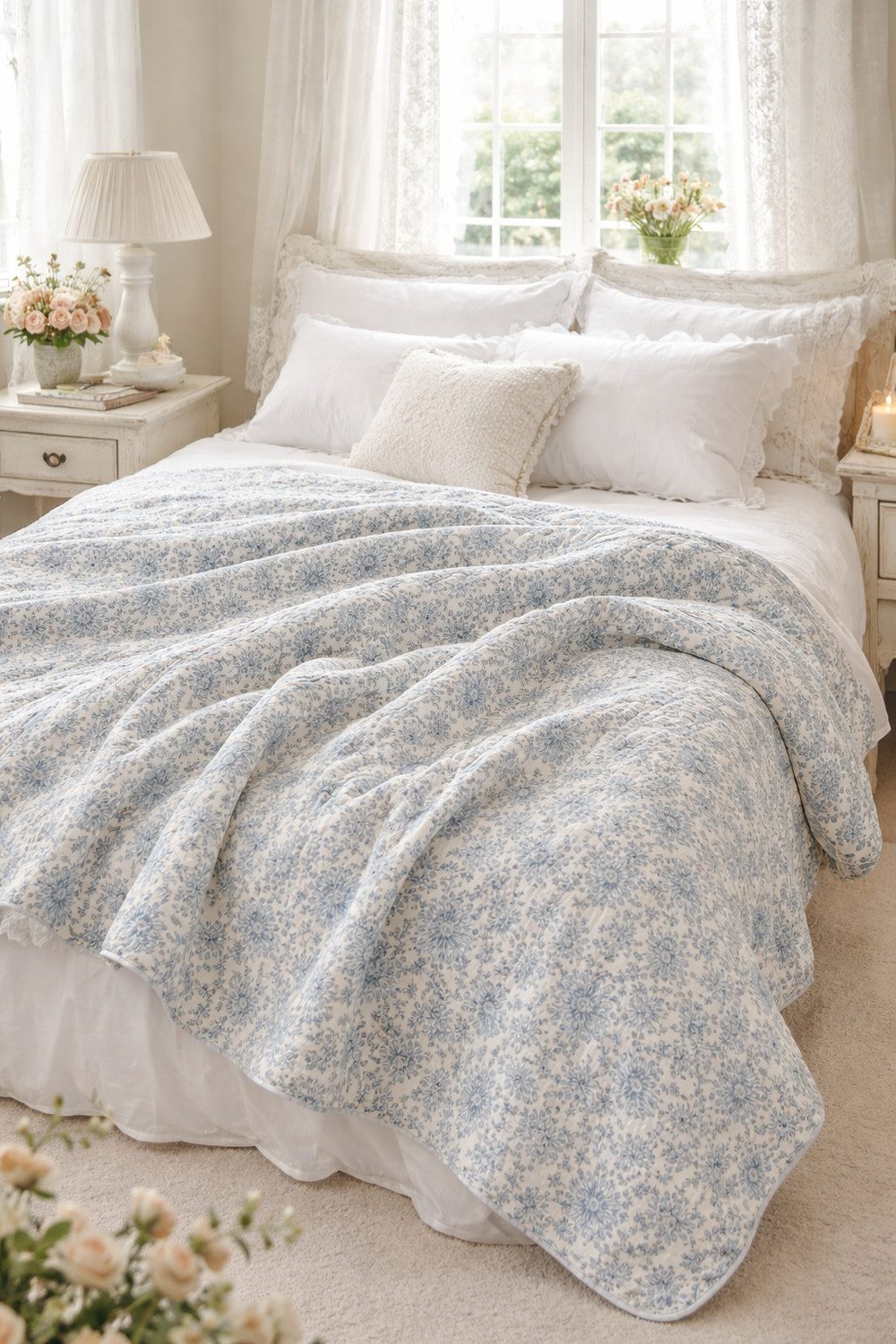 Wohndecke Betty-Creme, AU Maison, Quilt-Optik aus Baumwolle 140 × 180 cm