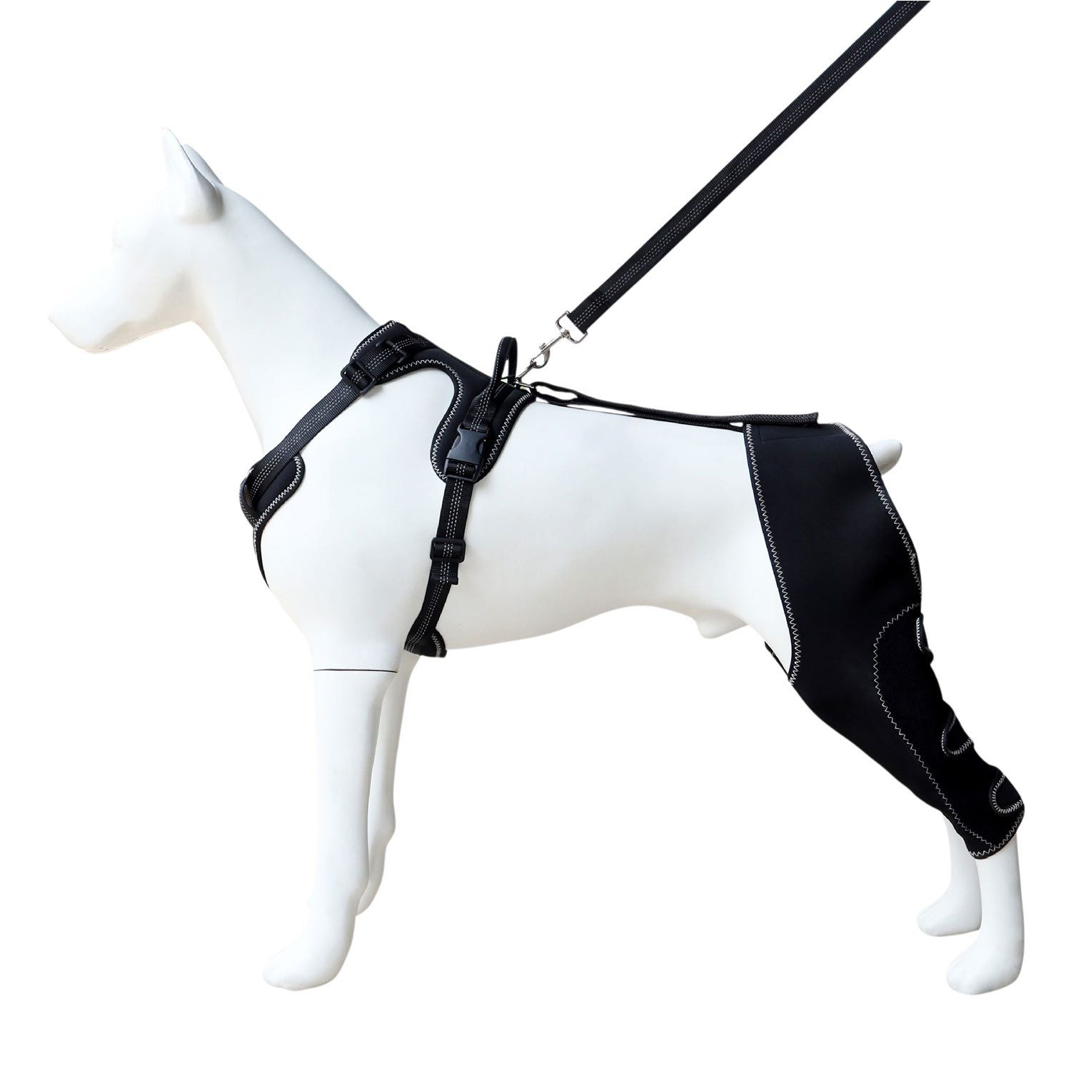 Refttenw Stützbandage Einstellbar Hunde-Kniebandage,Knieschoner für Hunde,mit 1,5 m Leine