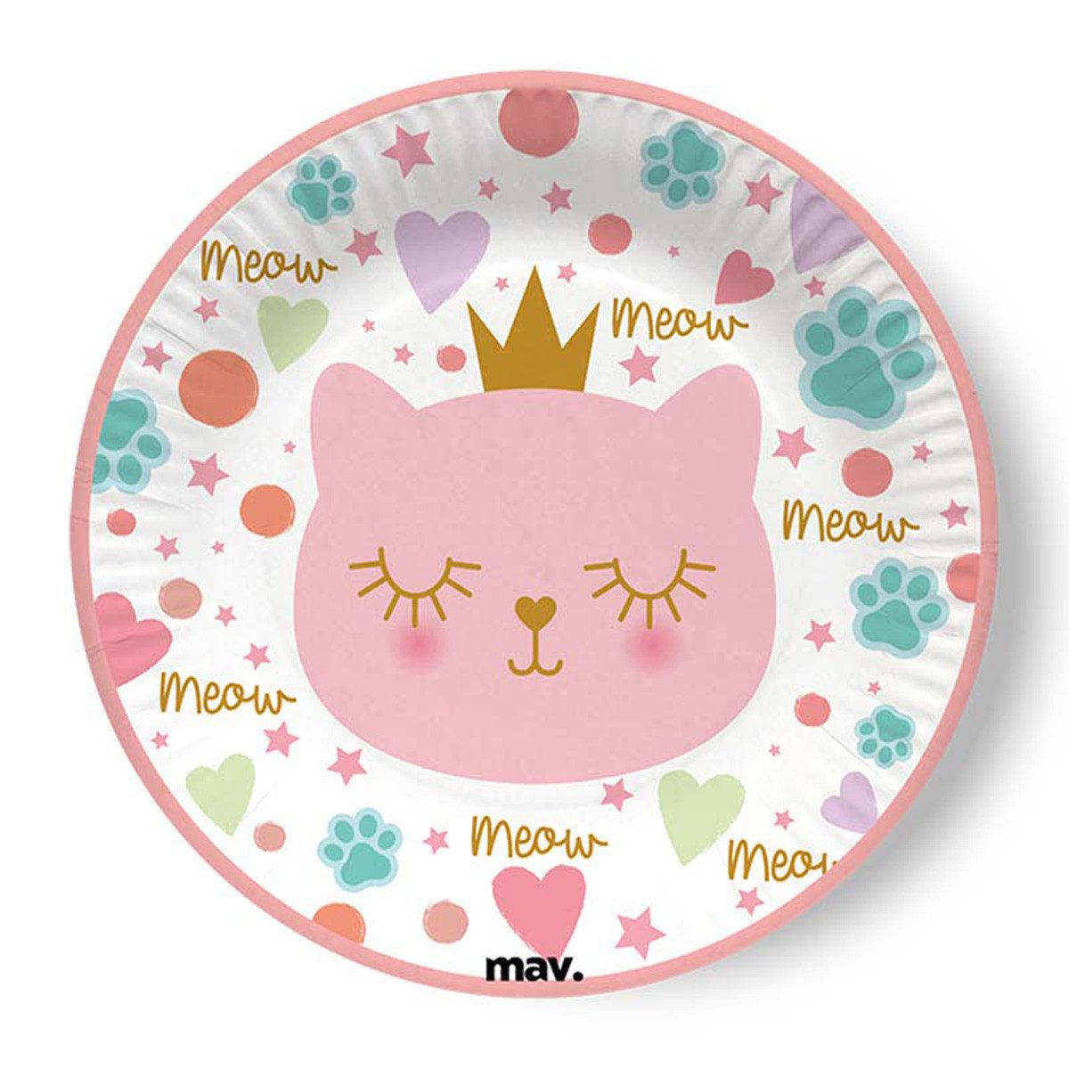 Grabo Pappteller Pappteller 'Cat Princess', Ø18cm/8Stk.