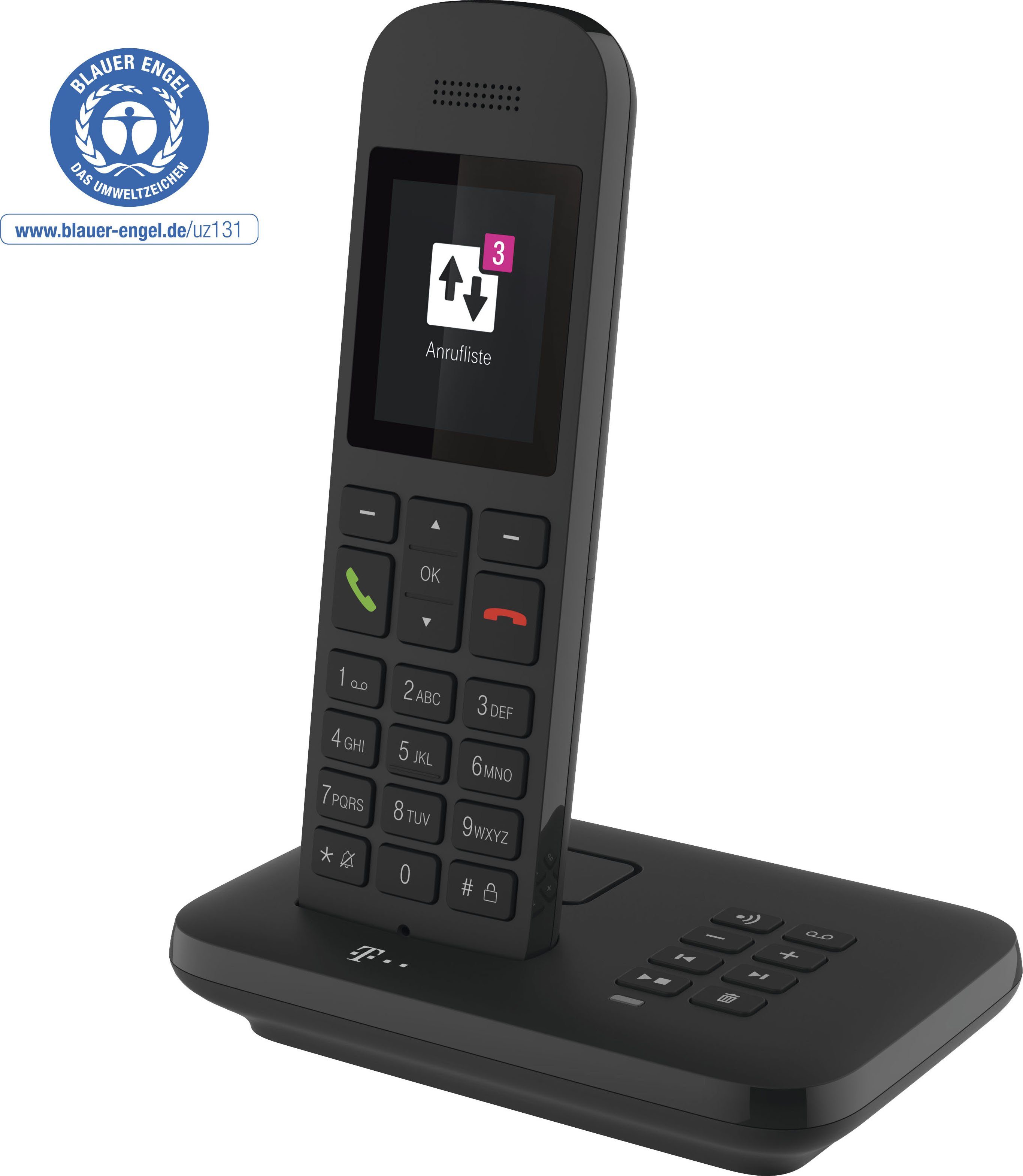 A Schnurloses schwarz Sinus Telekom 12 DECT-Telefon