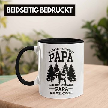 Trendation Tasse Lustige Bogenschießen Tasse für Papa Bogenschütze Geschenkidee Vatert
