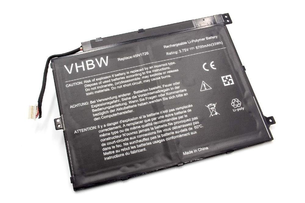 vhbw Ersatz für Lenovo 45N1733, 45N1731, 45N1732 für Laptop-Akku Li-Polymer 8700 mAh (3,75 V) | Notebook-Akkus