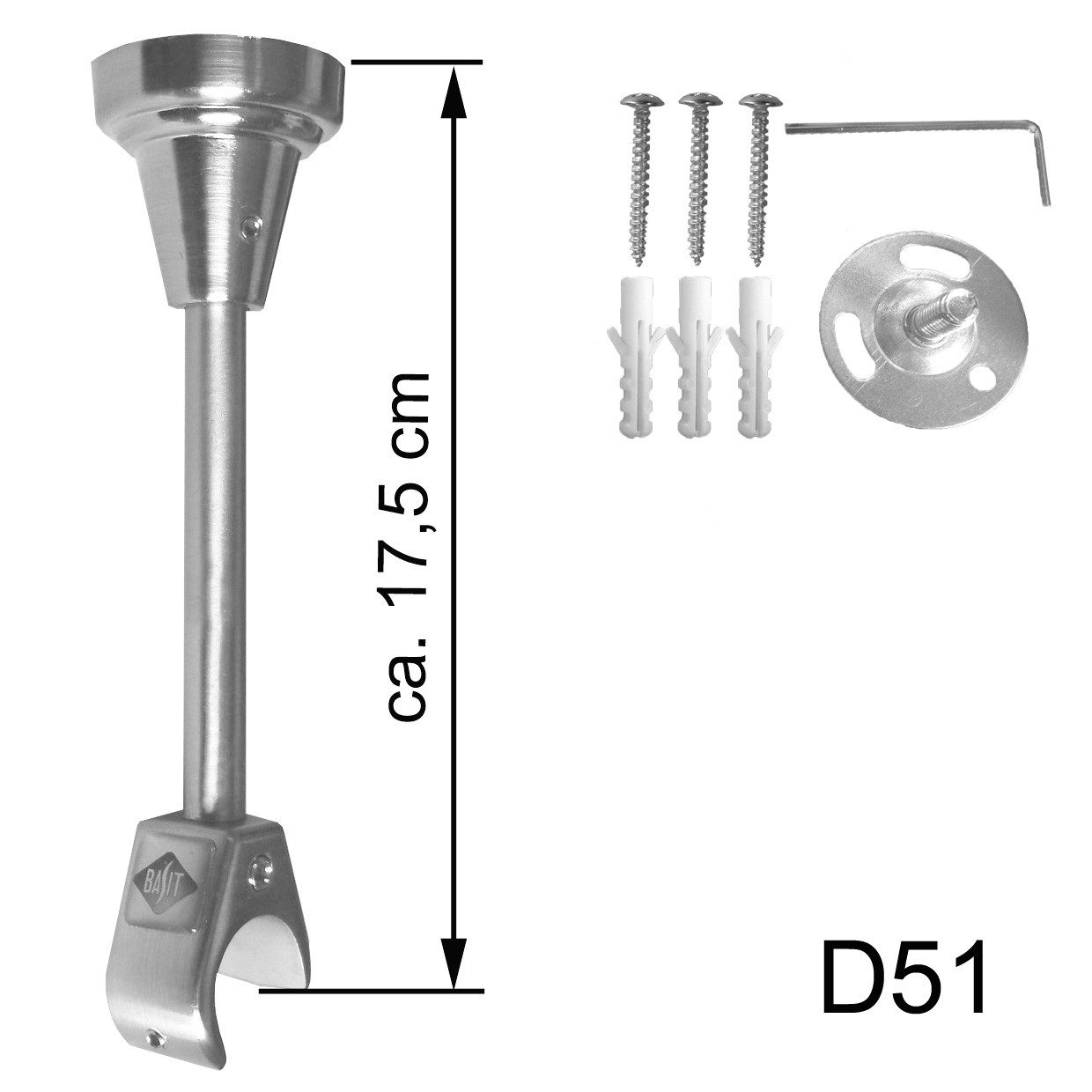 BASIT Gardinenstange Edelstahloptik 20mm mit Deckenträgern 120 cm E34, Ø 20 günstig online kaufen