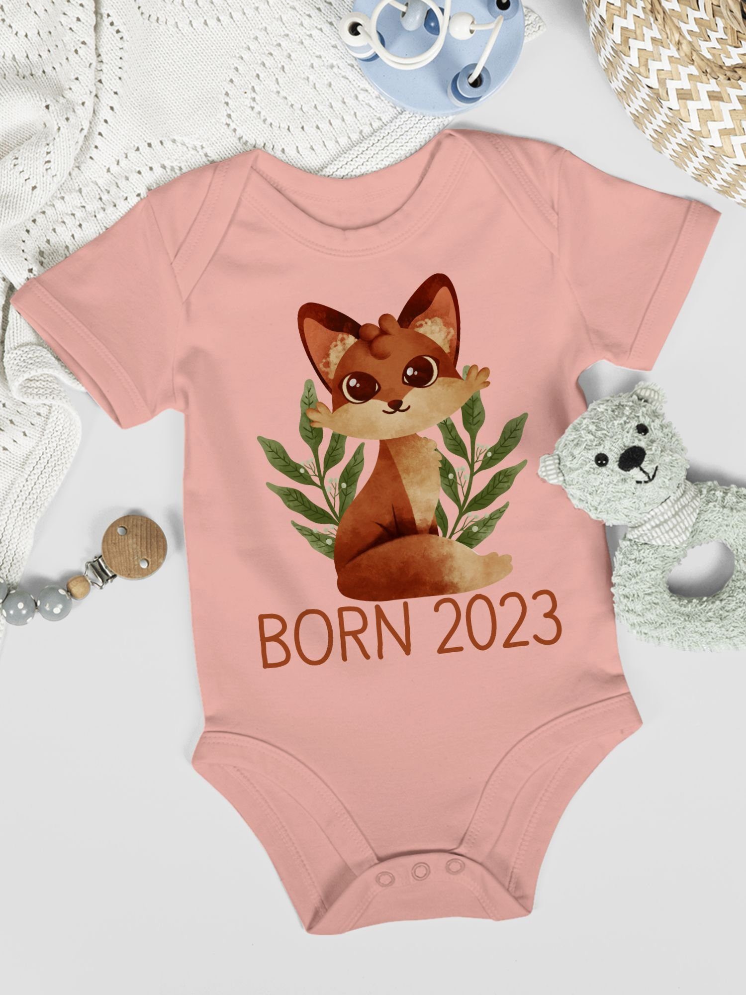 2 Fuchs Born Zur Geburt Babyrosa Geburt Shirtbody Geschenk 2023 Shirtracer