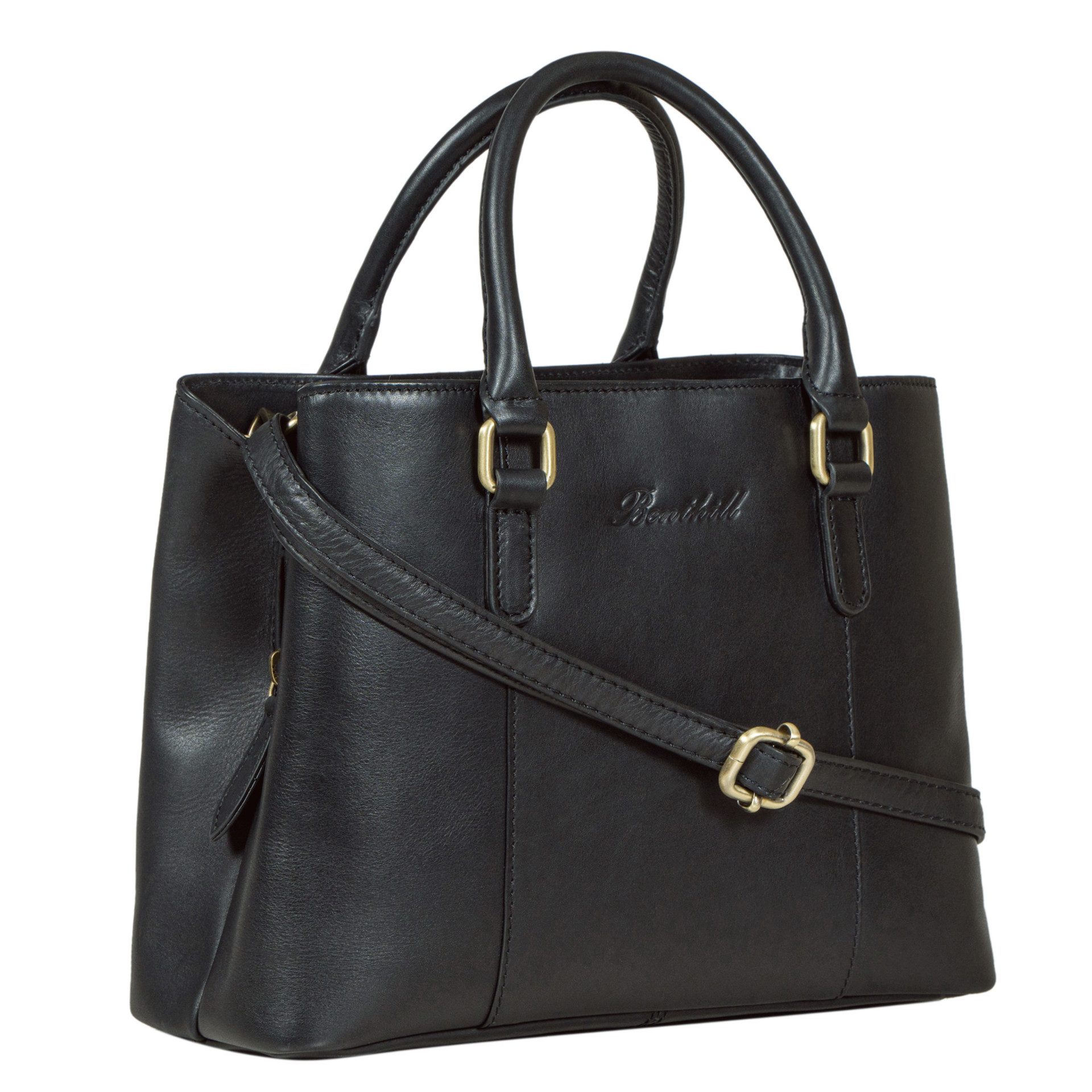 Benthill Handtasche Damen Echt Leder Henkeltasche Umhängegurt Vintage Tasche Umhängetasche, Schultergurt / Umhängegurt Reißverschlussfach